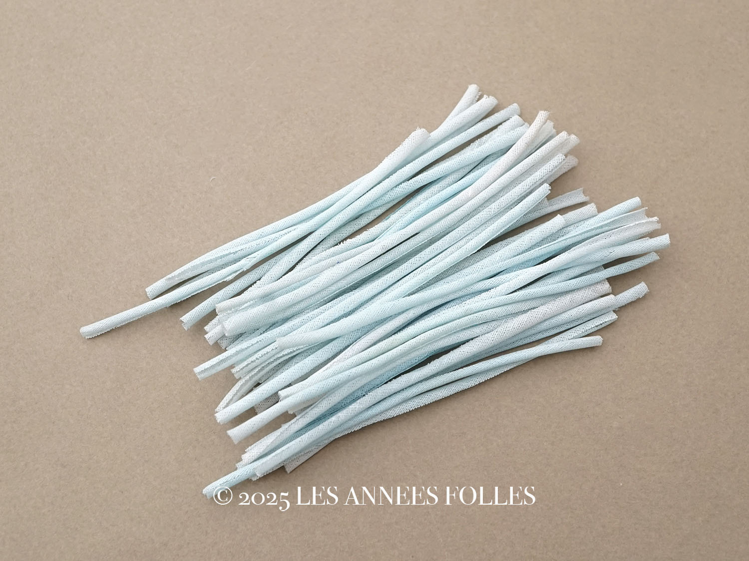 画像1: アンティーク 布花用 茎 48ピースのセット 約9.5cm パウダーブルー (1)