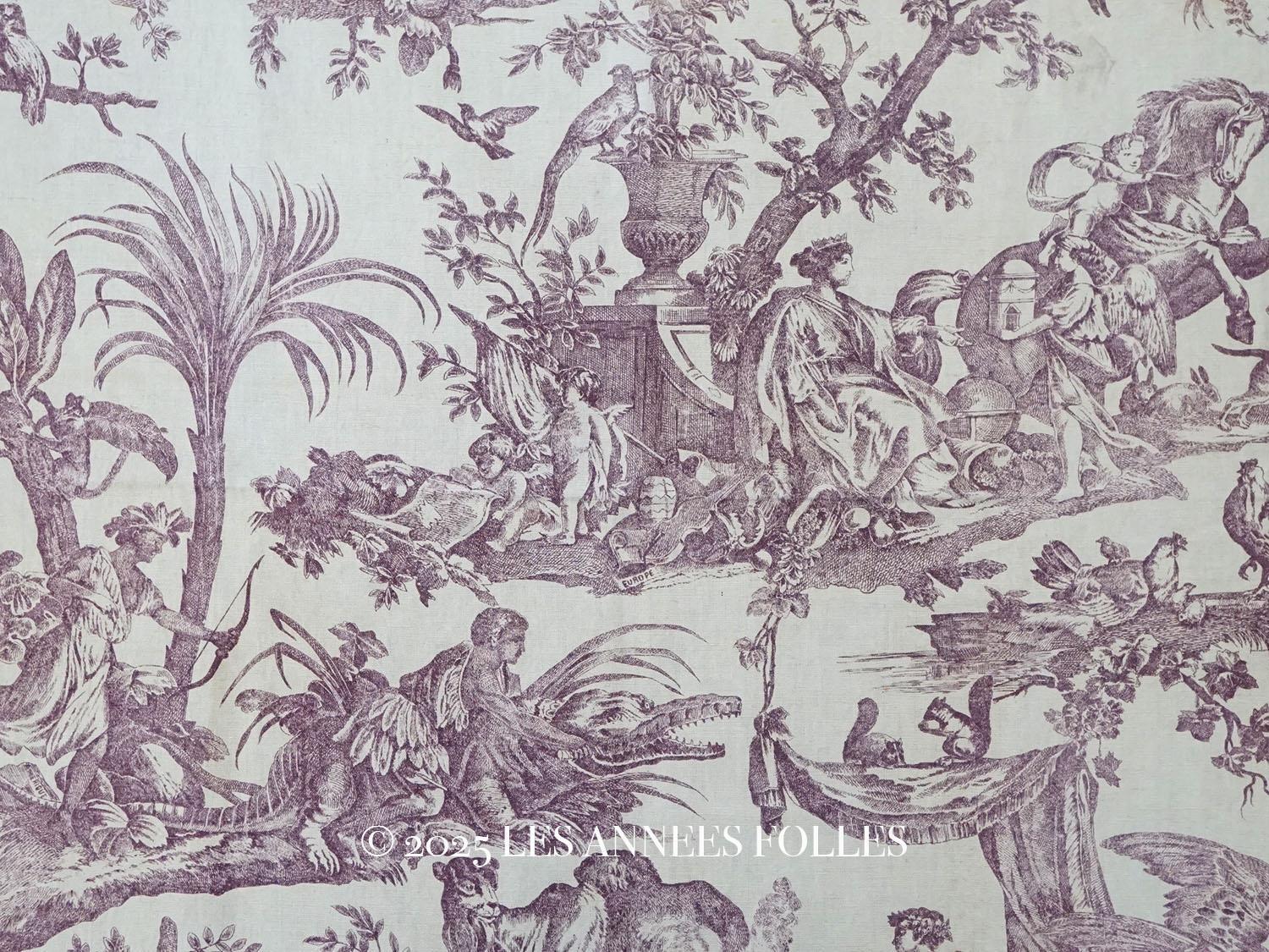 画像1: 19世紀 アンティーク トワルドジュイ LES QUATRES PARTIES DU MONDE - JEAN-BAPTISTE HUET -  (1)