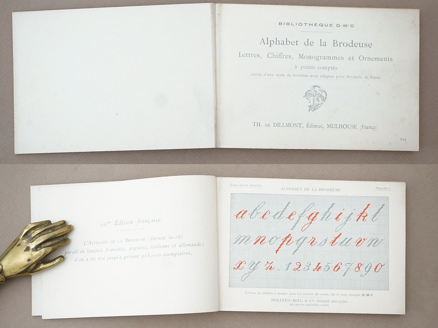 画像3: アンティーク DMC 刺繍図案帳 ALPHABET DE LA BRODEUSE - BIBLIOTHEQUE D.M.C - (3)