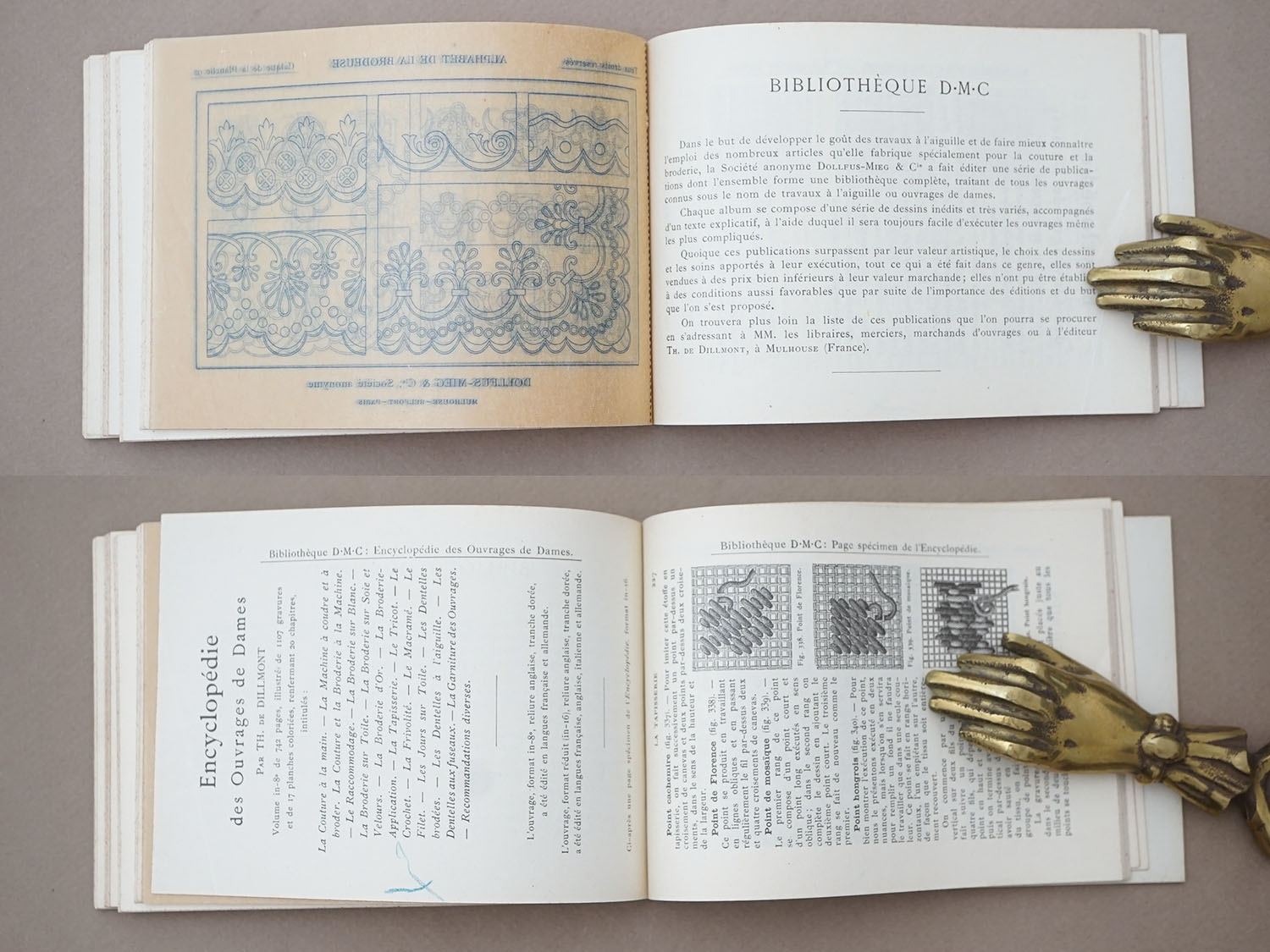 画像13: アンティーク DMC 刺繍図案帳 ALPHABET DE LA BRODEUSE - BIBLIOTHEQUE D.M.C - (13)