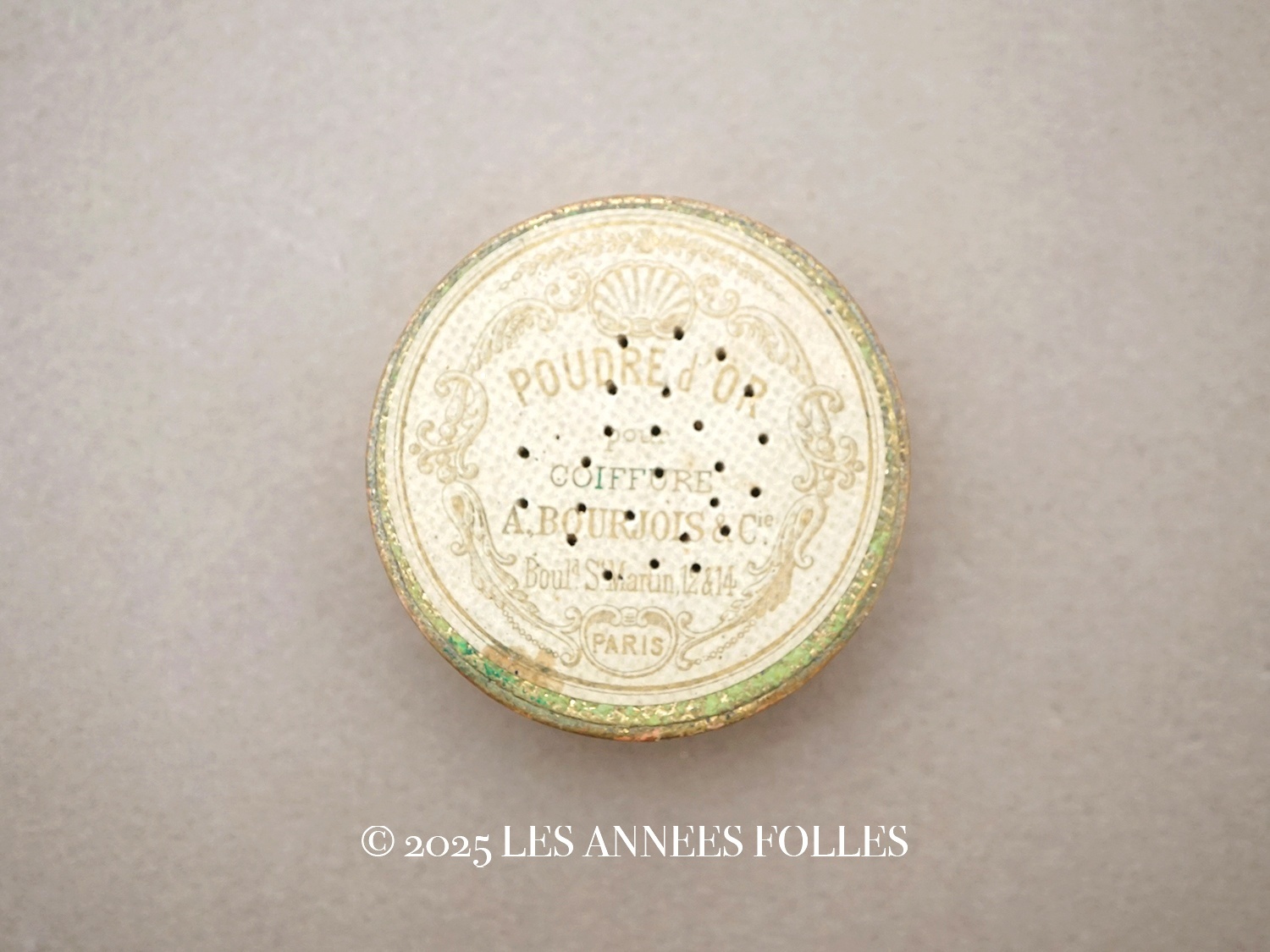 画像1: アンティーク ゴールドパウダーのボックス POUDRE d'OR COIFFURE - A.BOURJOIS & Cie PARIS - (1)