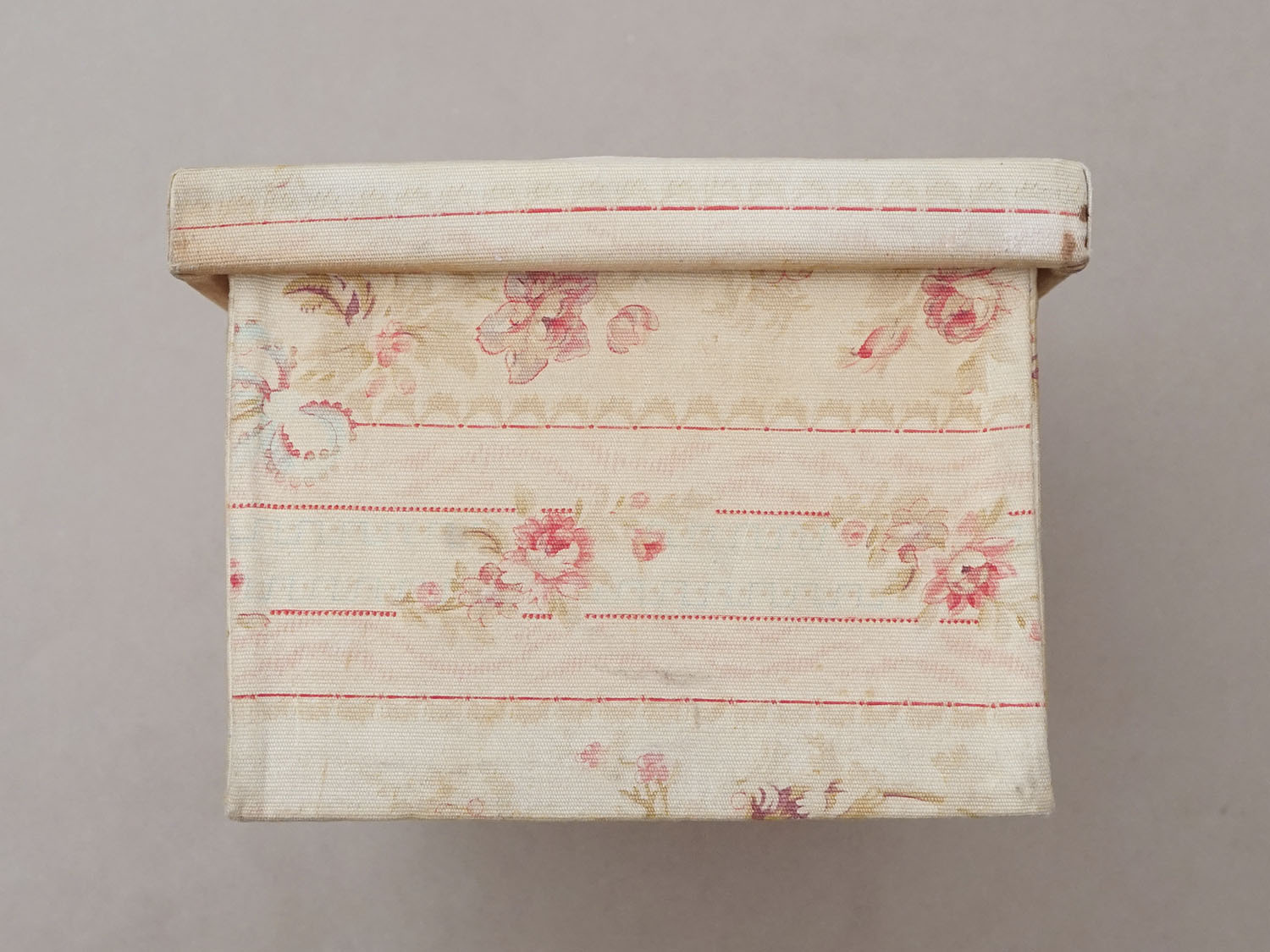 画像6: *蚤の市*アンティーク 薔薇模様&水色のリボン カルトナージュボックス  (6)