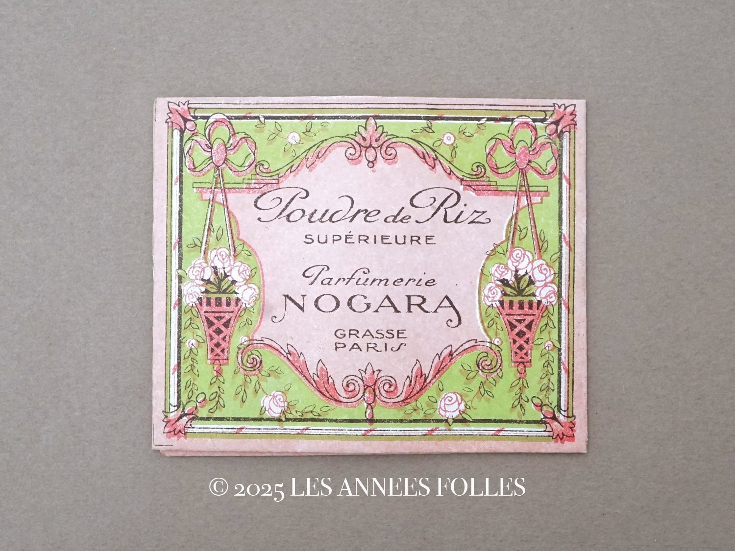 画像1: アンティーク パウダーサシェ POUDRE DE RIZ - NOGARA GRASSE PARIS - (1)