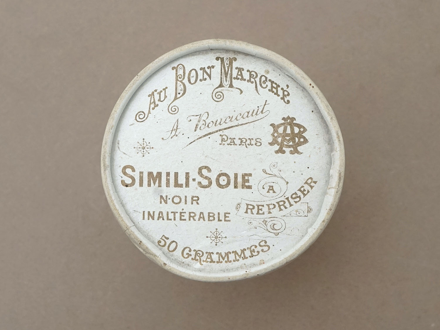 画像3: アンティーク ボンマルシェのスレッドケース 糸箱 ホワイト - AU BON MARCHE - (3)