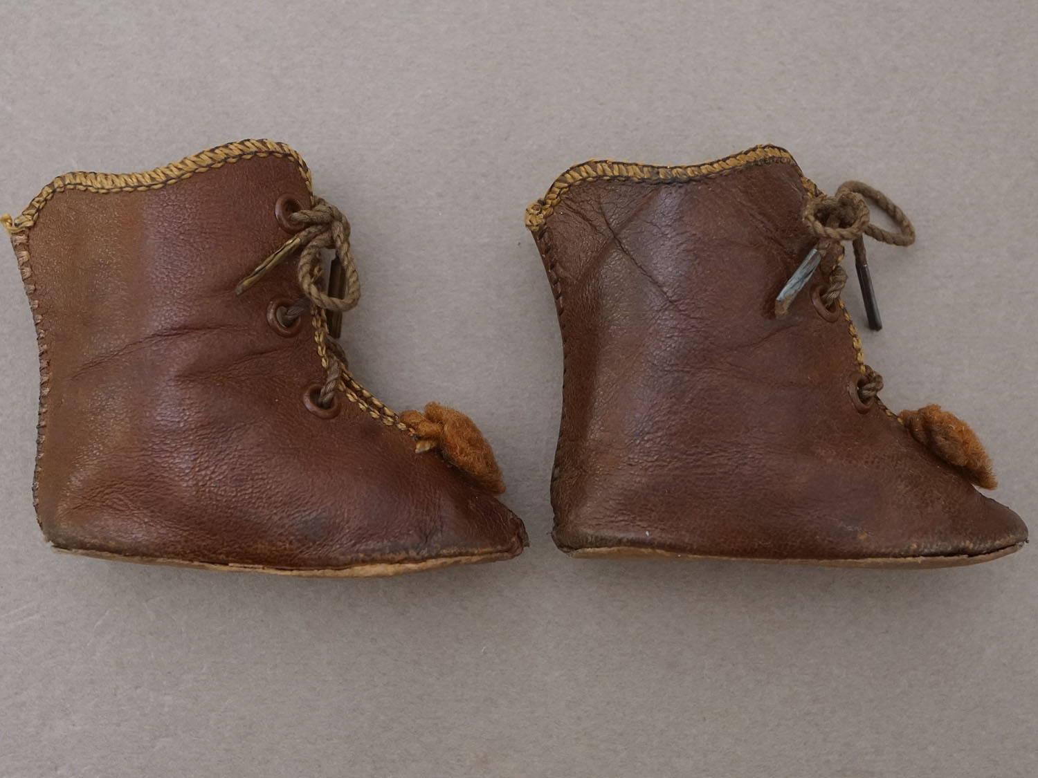 画像5: 19世紀末 アンティーク ALART ドールシューズ レザー ダークブラウン (7) 約6.6×2.7cm  (5)