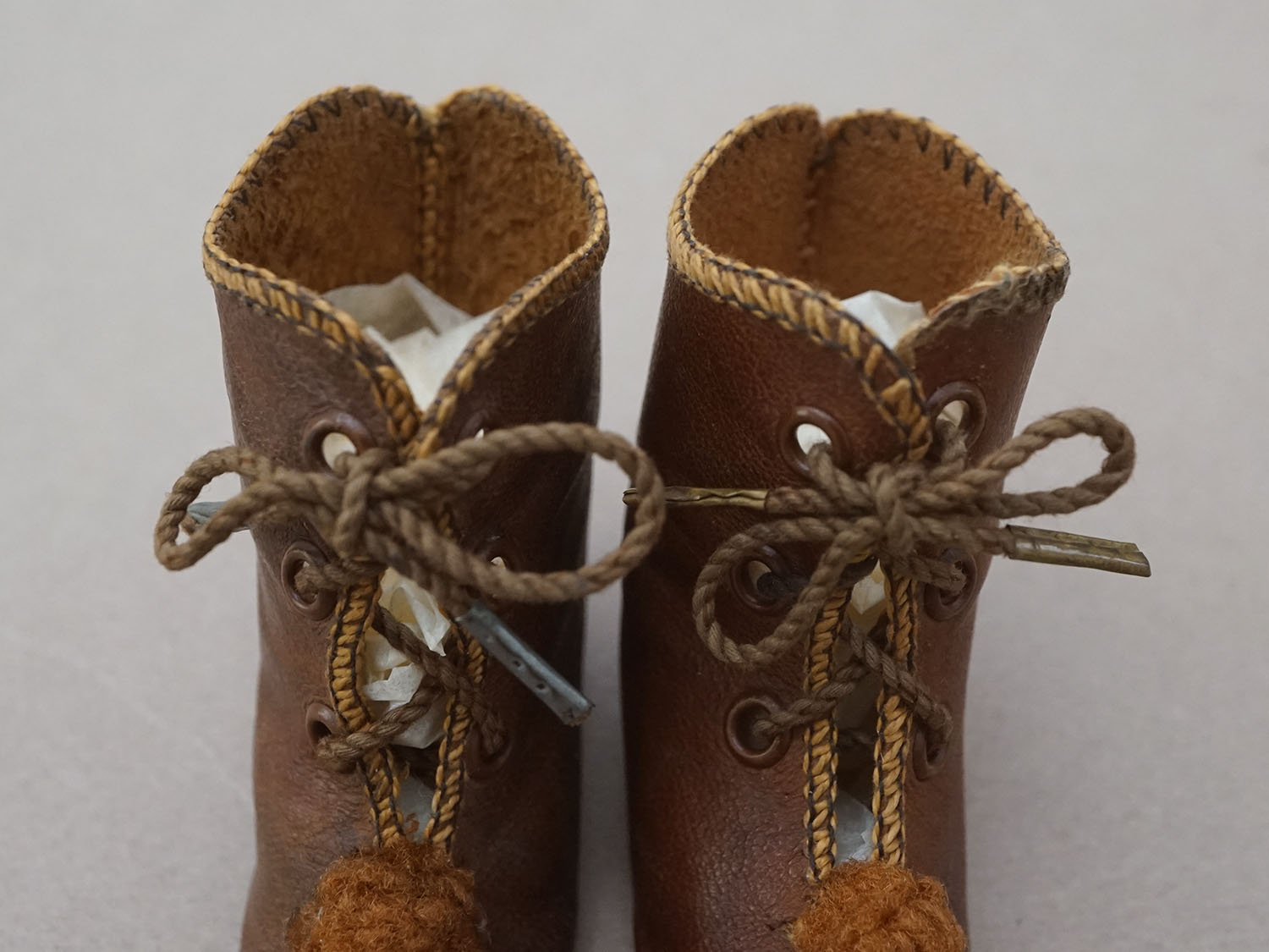 画像3: 19世紀末 アンティーク ALART ドールシューズ レザー ダークブラウン (7) 約6.6×2.7cm  (3)