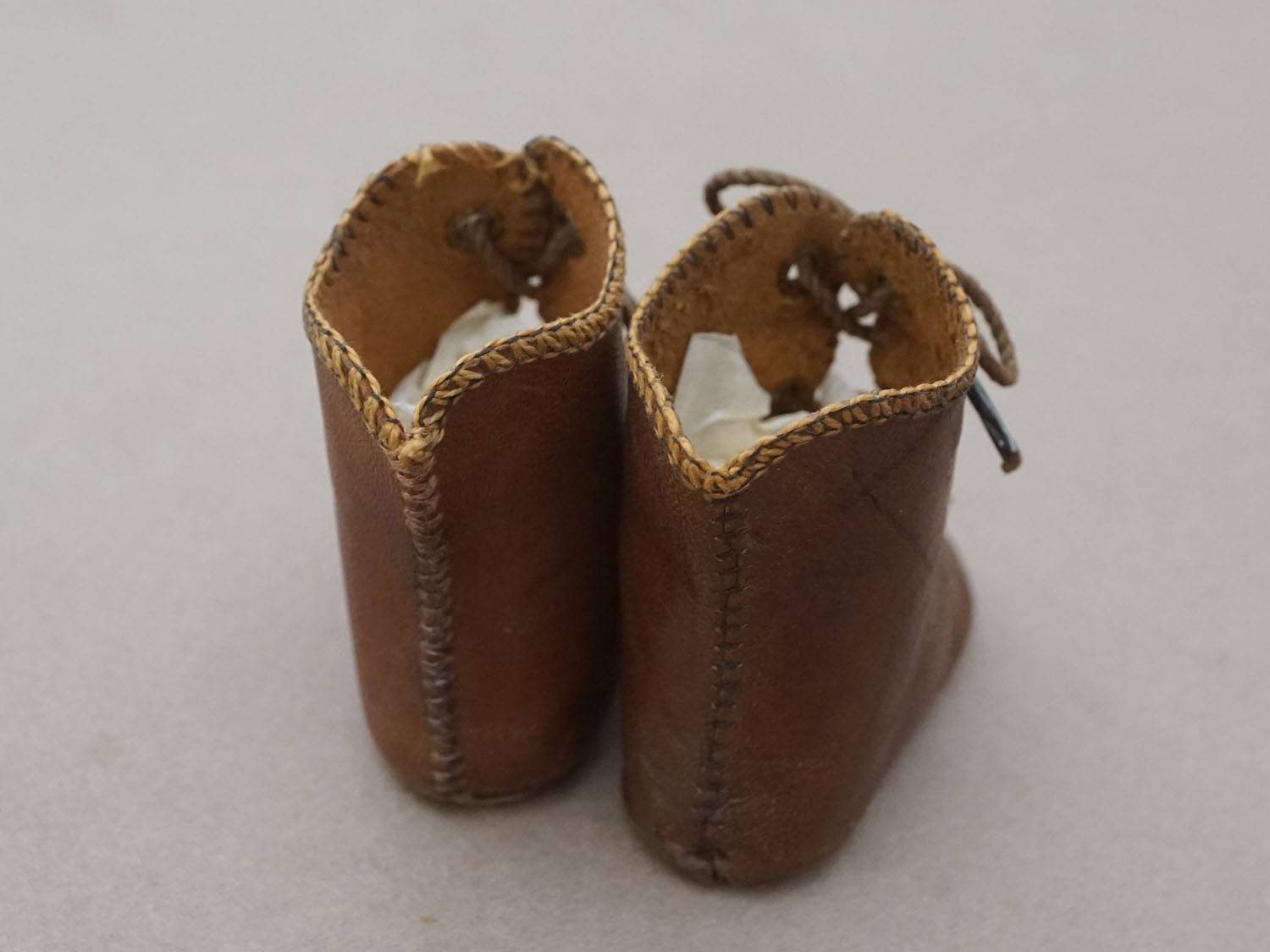 画像4: 19世紀末 アンティーク ALART ドールシューズ レザー ダークブラウン (7) 約6.6×2.7cm  (4)