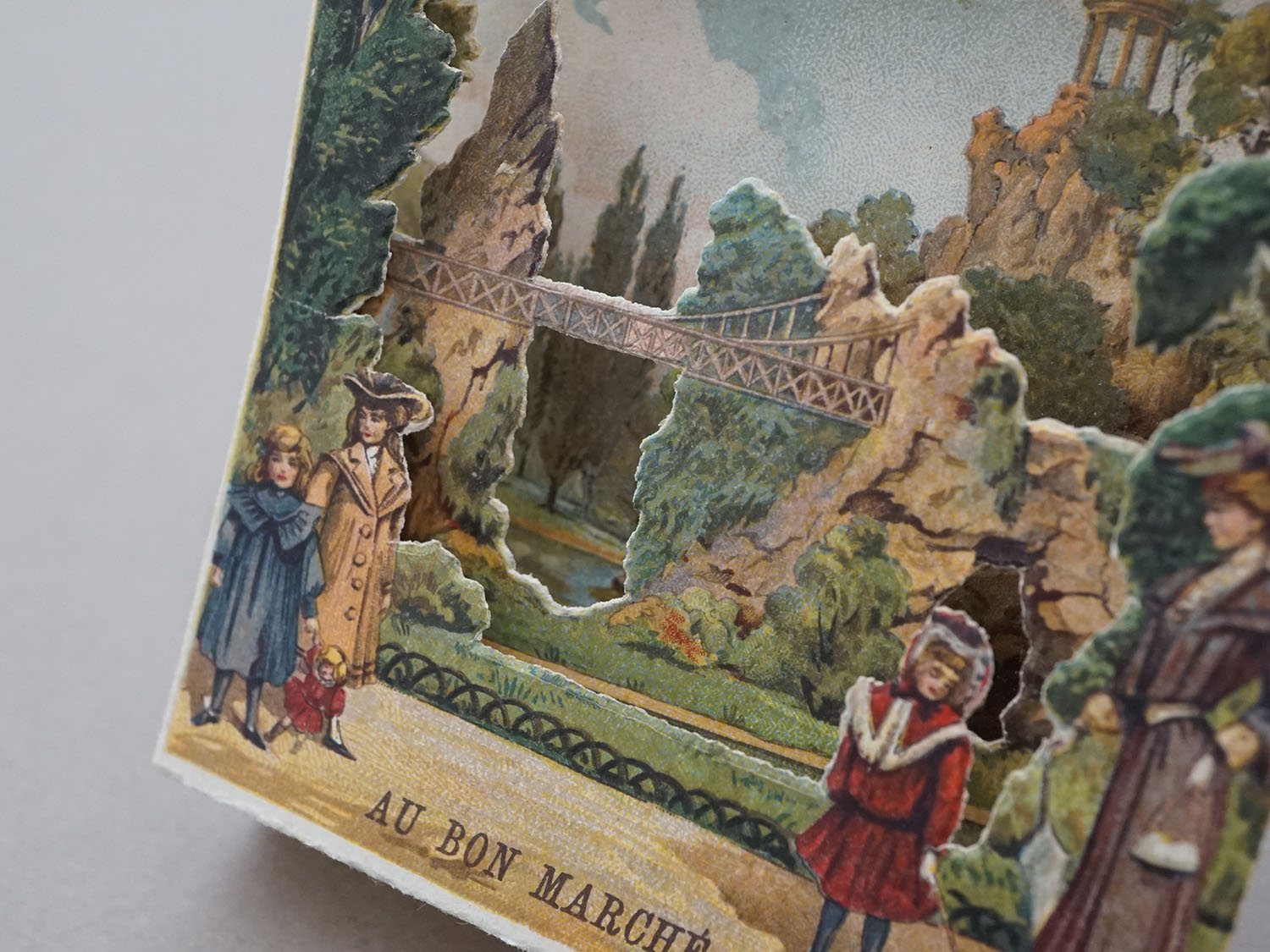 画像3: アンティーク ボンマルシェ 立体 クロモ ビュットショーモン公園 PARC DES BUTTES CHAUMONT - AU BON MARCHE PARIS - (3)