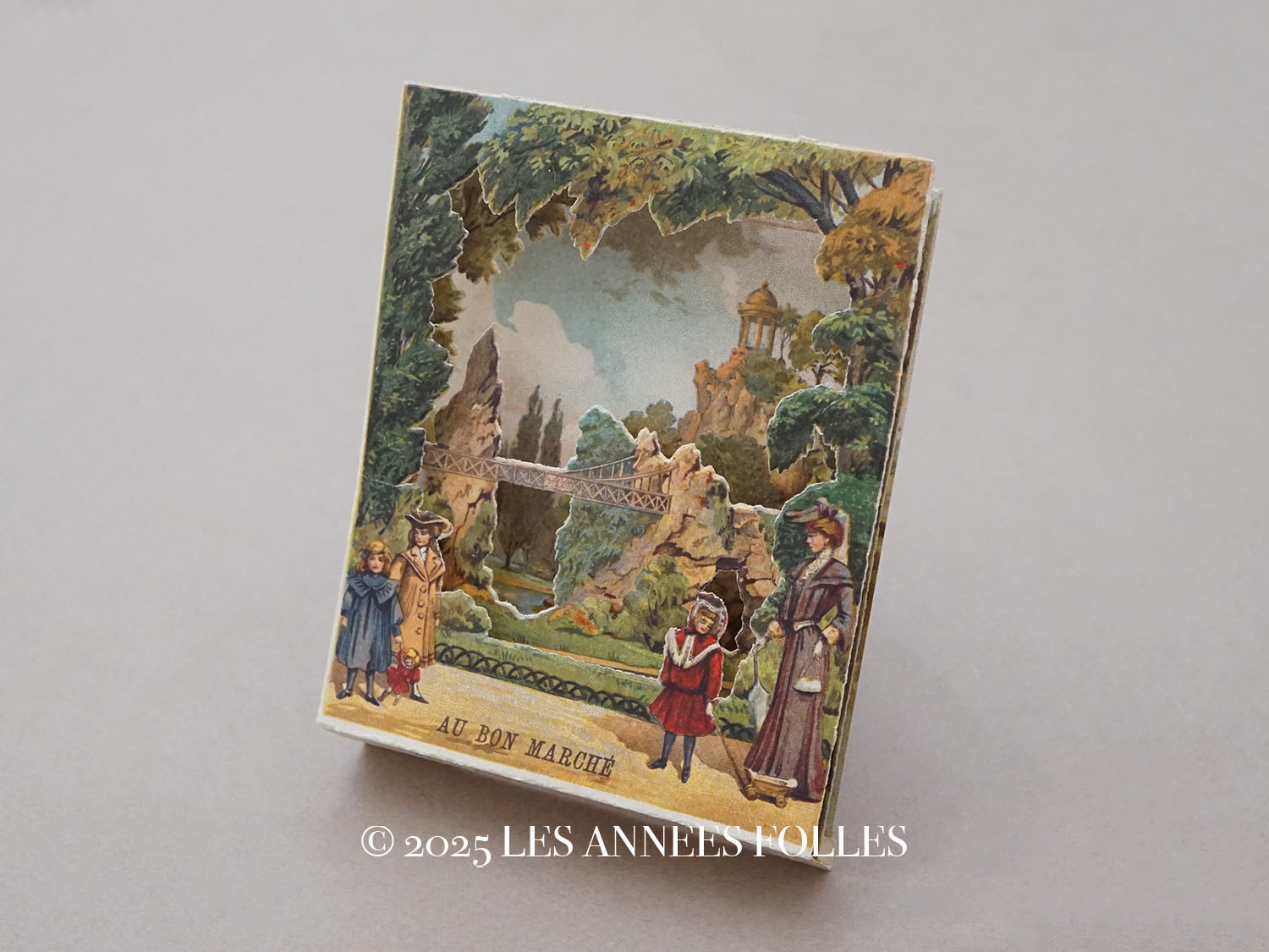 画像1: アンティーク ボンマルシェ 立体 クロモ ビュットショーモン公園 PARC DES BUTTES CHAUMONT - AU BON MARCHE PARIS - (1)