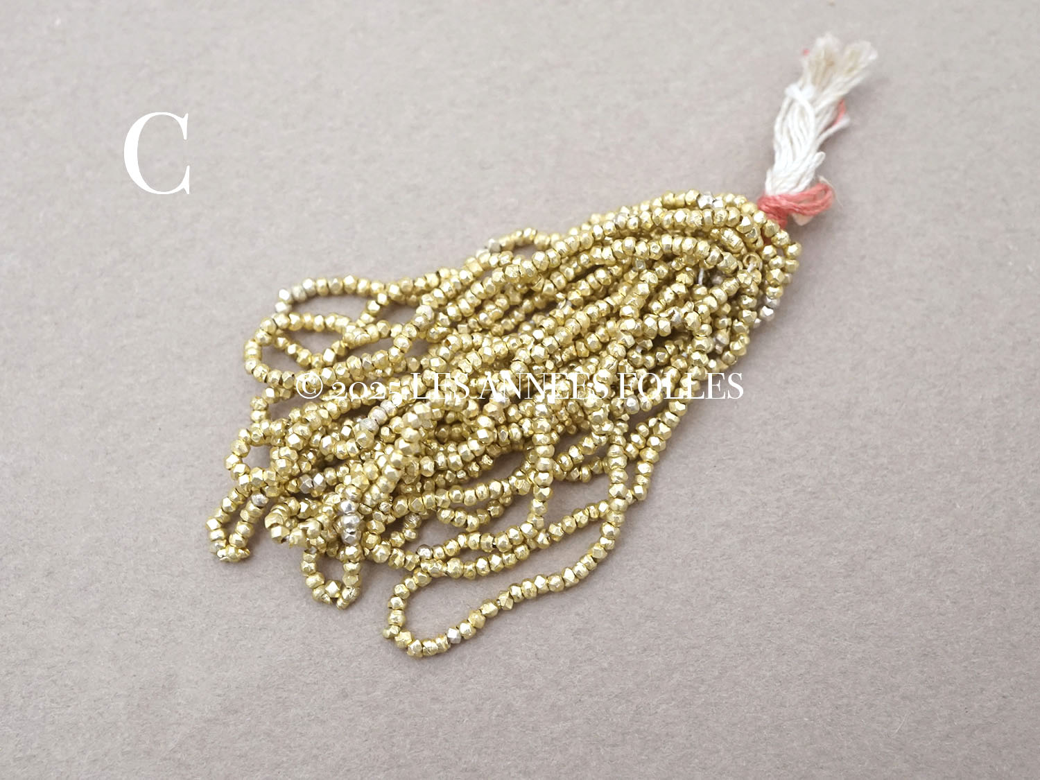 画像8: 【セール対象外】【クーポン対象外】アンティーク カット入り メタルビーズ シャンパンゴールド メタル製 ビーズ A.M. 5 (8)