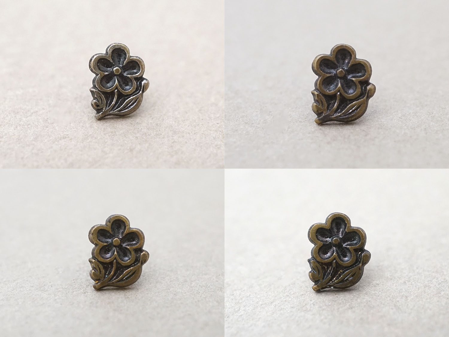 画像2: アンティーク ドール用 極小 ボタン 花 6×7.5mm (2)