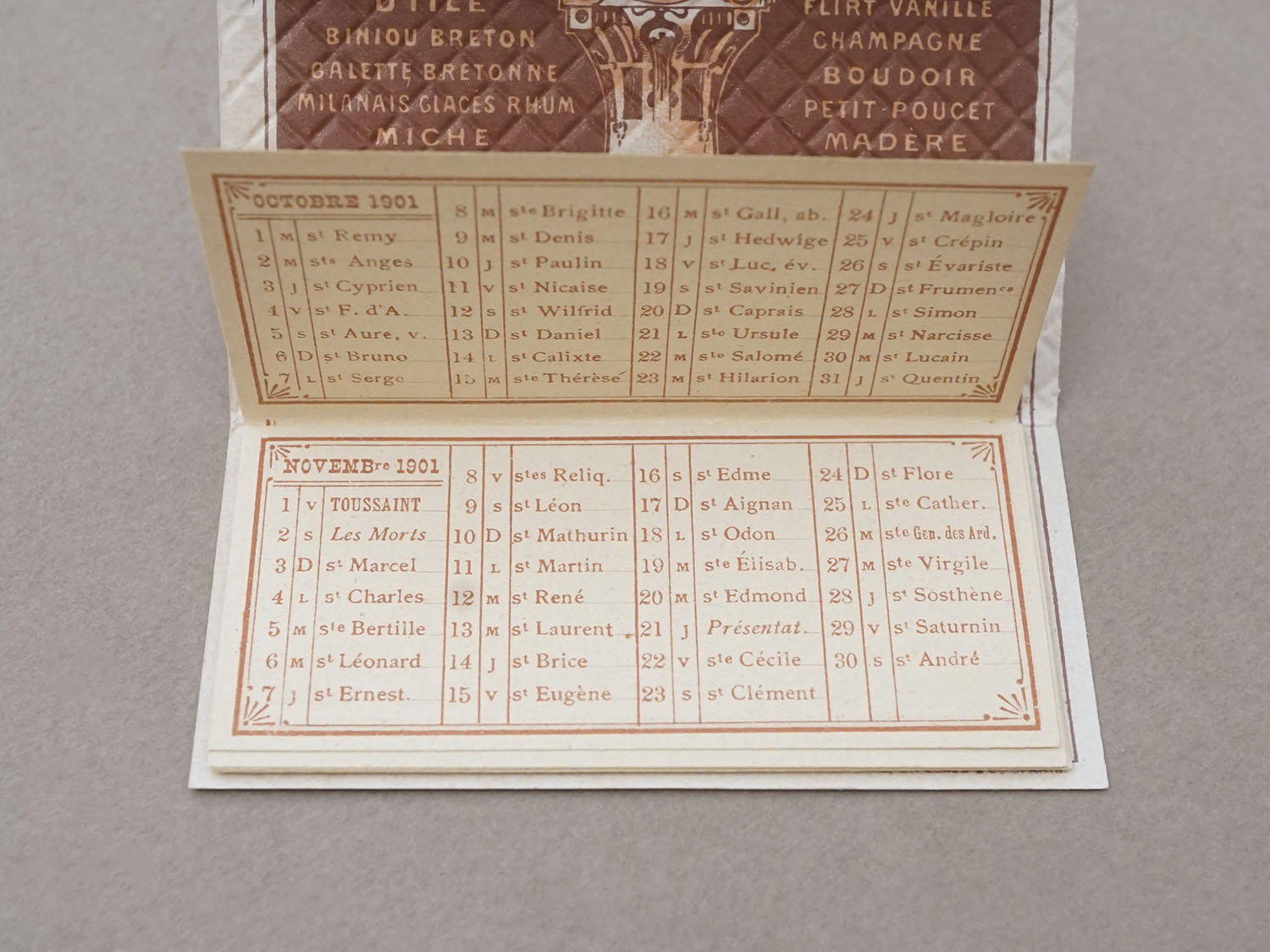 画像8: 1901年 アンティーク『LU』カレンダー ウエハース型 GAUFRETTE VANILLE - LEFEVRE-UTILE - (8)