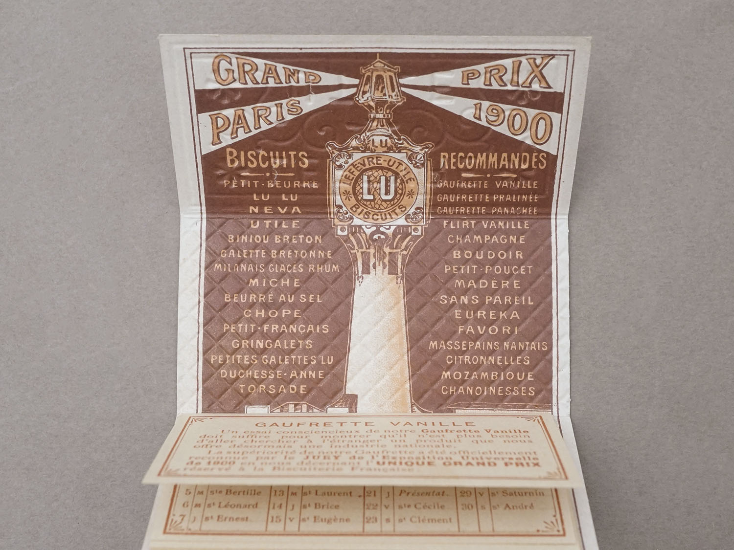 画像6: 1901年 アンティーク『LU』カレンダー ウエハース型 GAUFRETTE VANILLE - LEFEVRE-UTILE - (6)