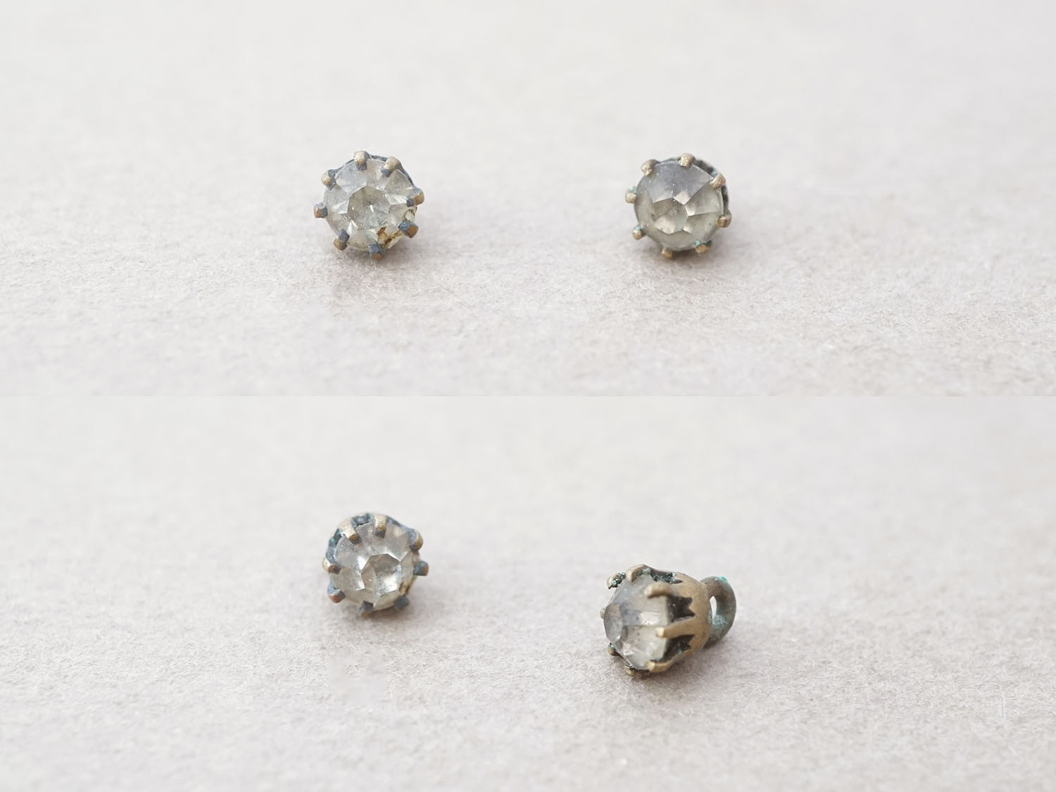 画像2: アンティーク 極小 4.5mm カットガラスのボタン ピース売り (2)