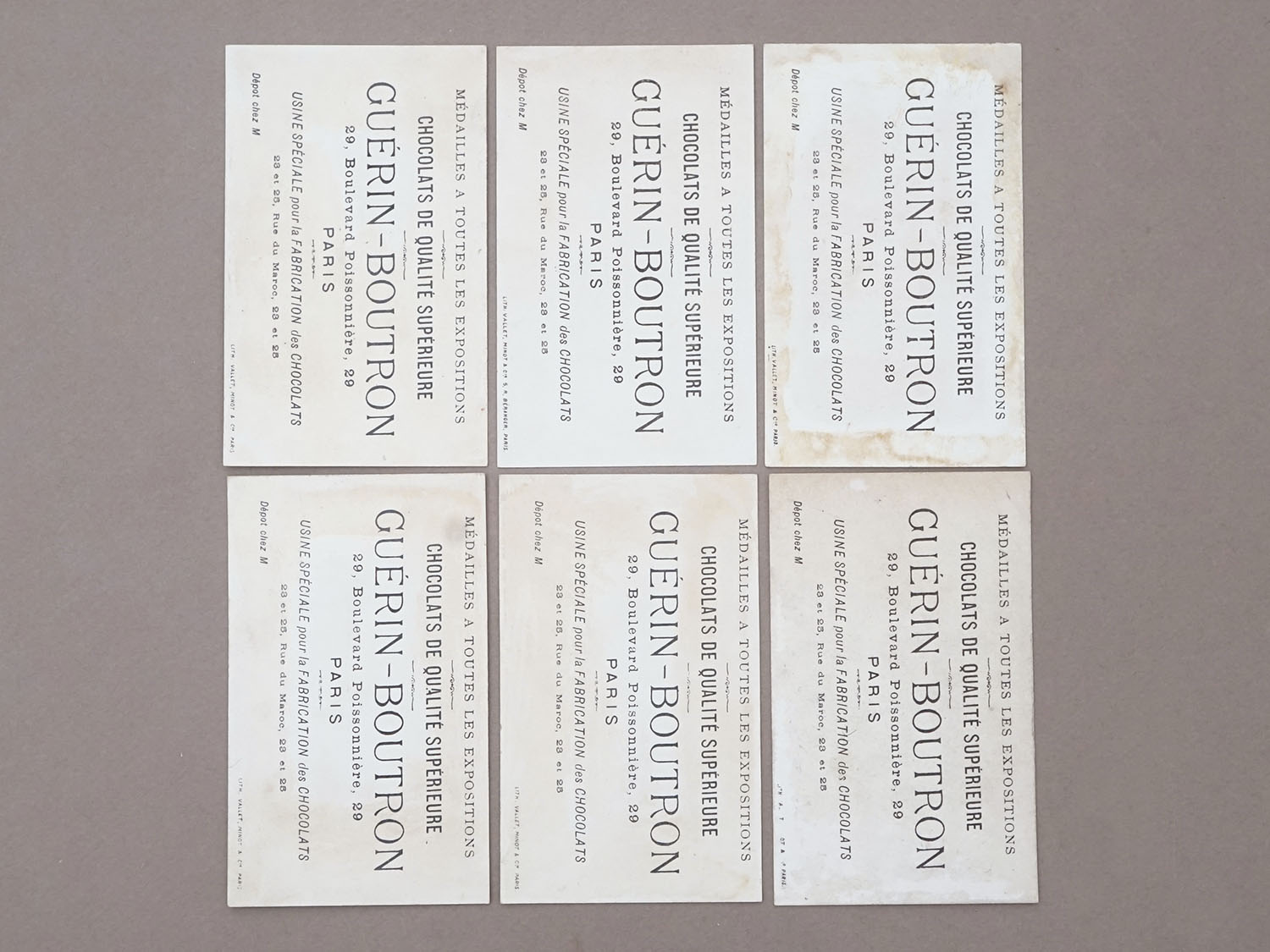 画像5: ＊蚤の市セット＊ アンティーク クロモ 全6点セット - CHOCOLAT GUERIN -BOUTRON - (5)