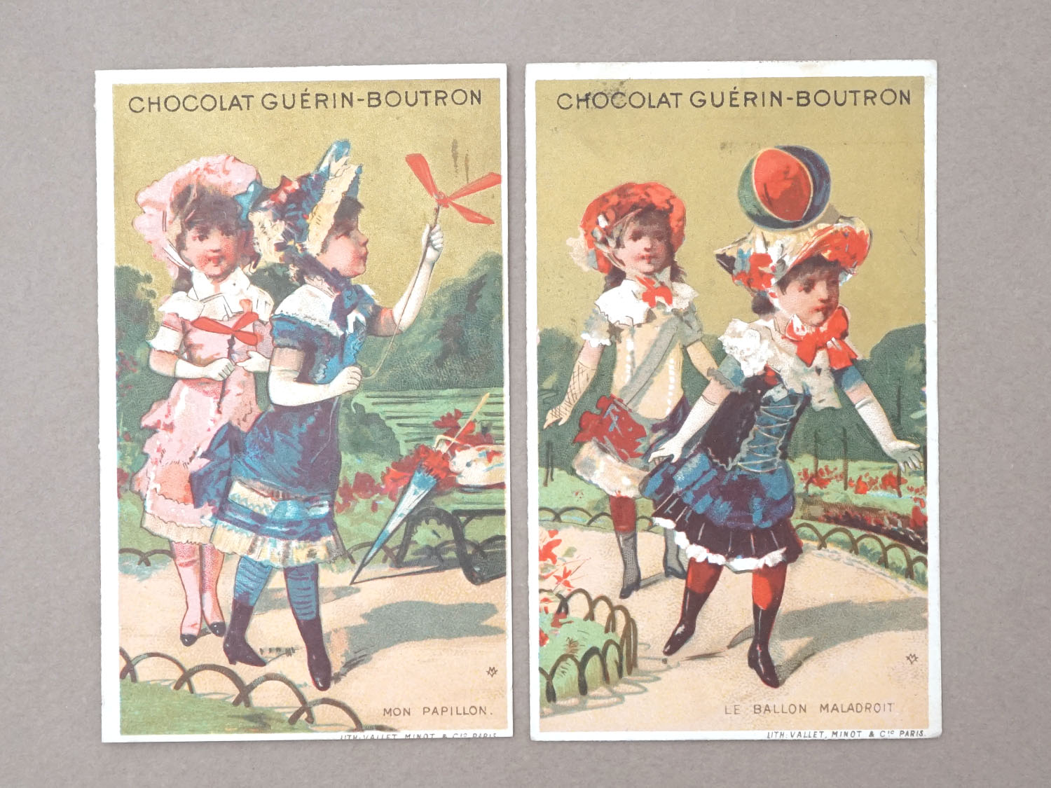 画像2: ＊蚤の市セット＊ アンティーク クロモ 全6点セット - CHOCOLAT GUERIN -BOUTRON - (2)
