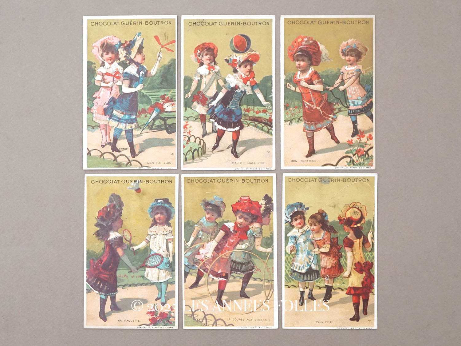 画像1: ＊蚤の市セット＊ アンティーク クロモ 全6点セット - CHOCOLAT GUERIN -BOUTRON - (1)
