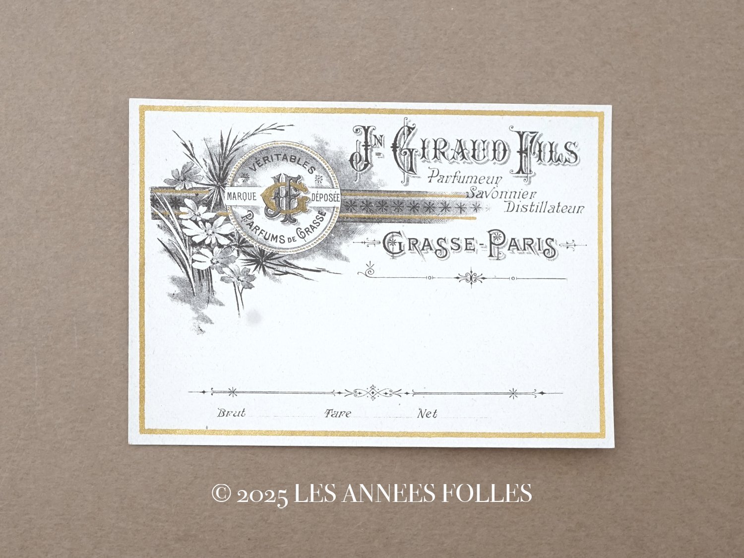画像1: アンティーク プライスラベル パフュームラベル - JN.GIRAUD FILS - (1)