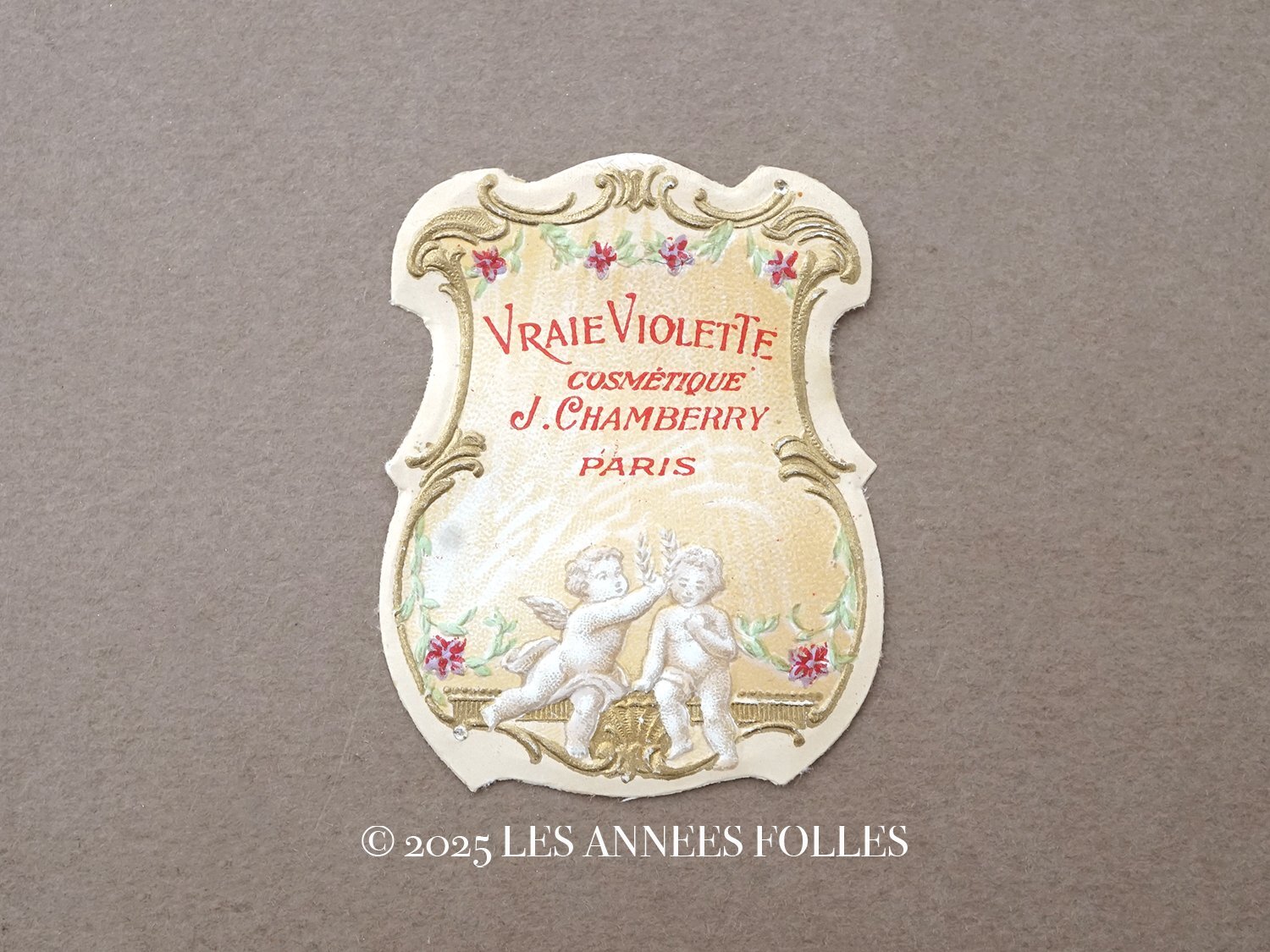 画像1: アンティークパフュームラベル 天使と菫 VRAIE VIOLETE - J.CHAMBERRY PARIS - (1)