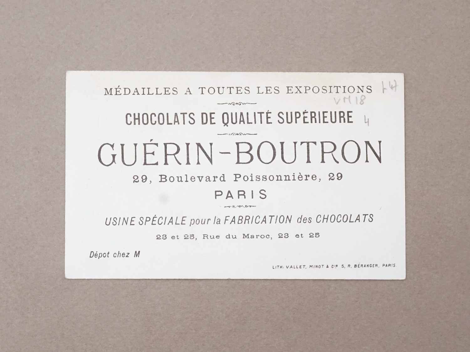 画像2: アンティーク クロモ 楽譜と少女  LA MUSIQUE - CHOCOLAT GUERIN-BOUTRON - (2)