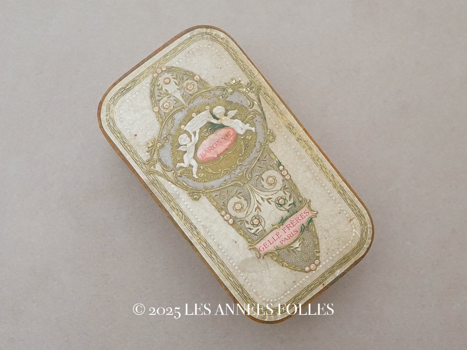 画像1: 1914年 アンティーク 天使のパフュームボックス BARONNIE - GELLE FRERES PARIS - (1)