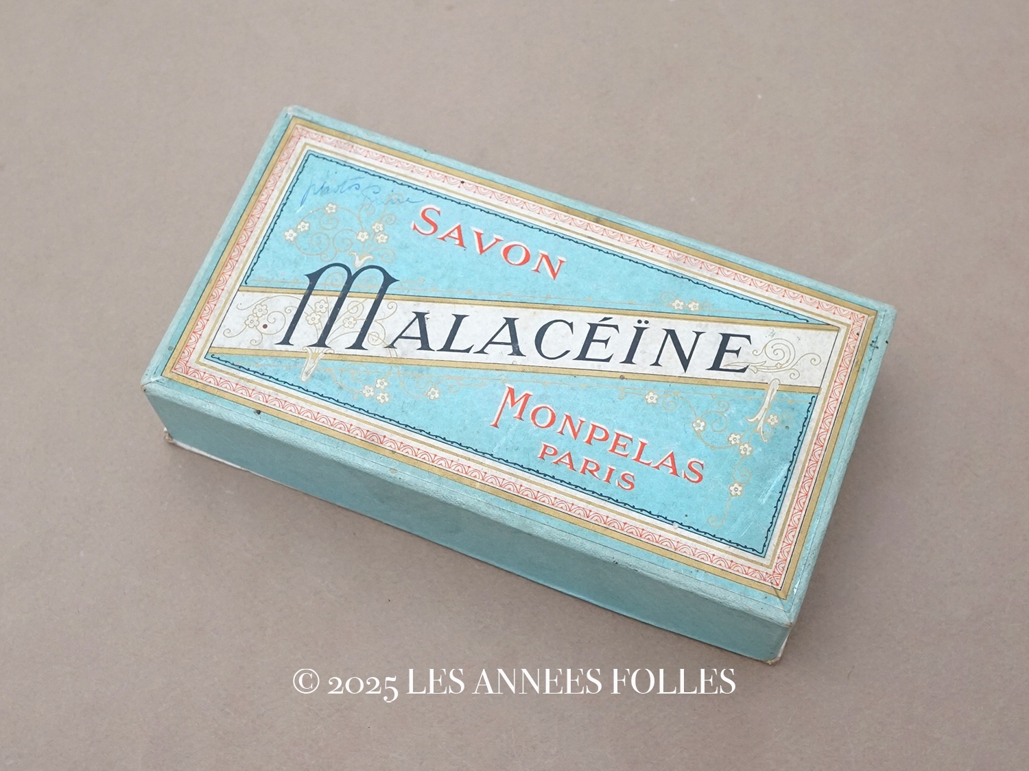 画像1: アンティーク ソープボックス SAVON MALACEINE - MONPELAS PARIS - (1)