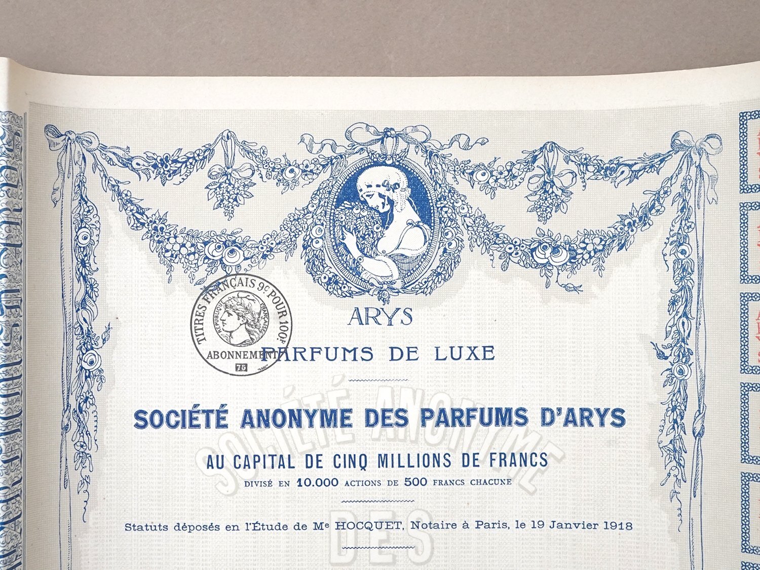 画像2: 1918年 アンティーク パフュームリー ARYSの株式  - ARYS - (2)