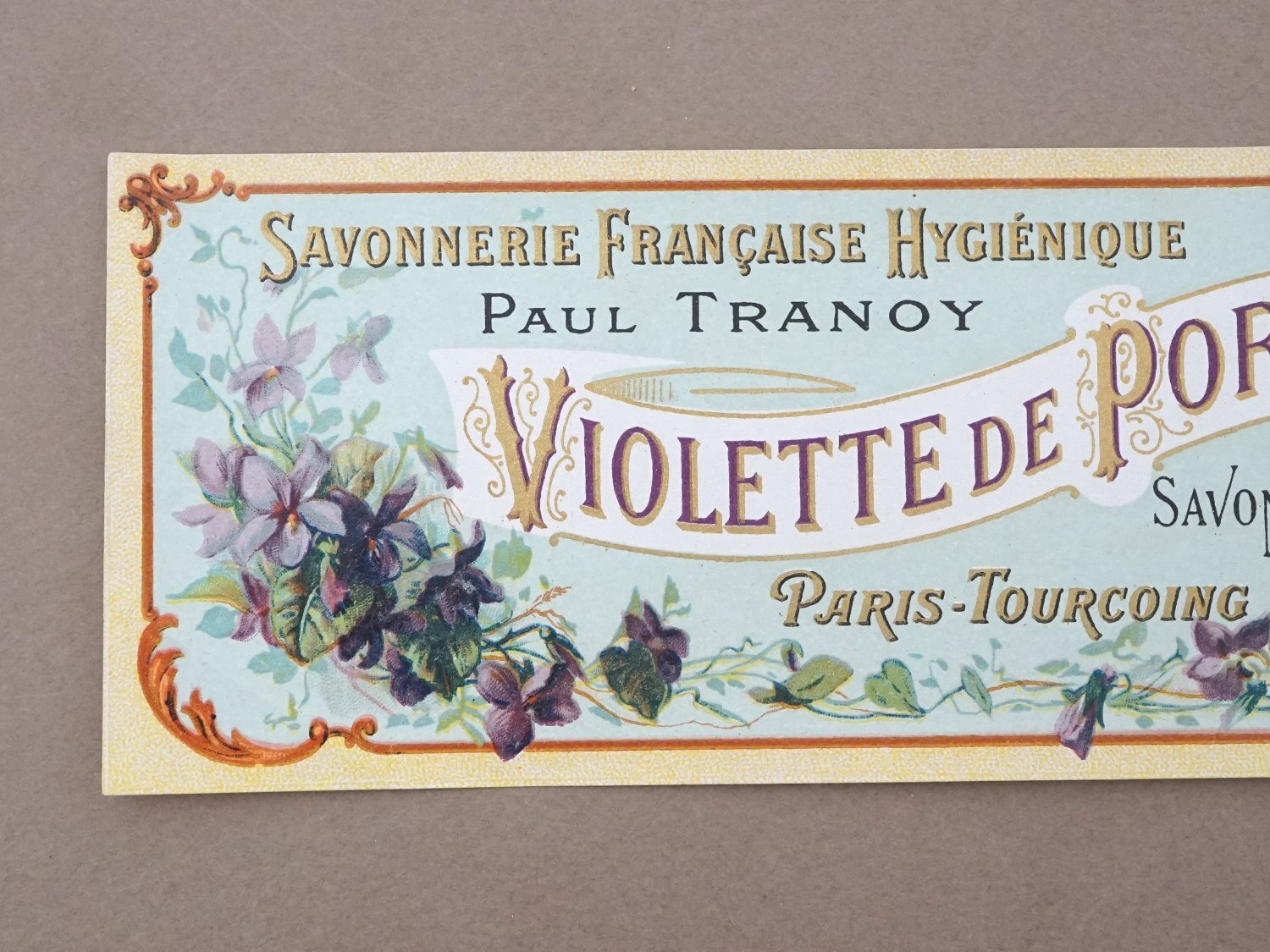 画像2: アンティーク ソープラベル 菫 SAVON SUPERFIN VIOLETTE DE PORTUGAL- PAUL TRANOY - (2)