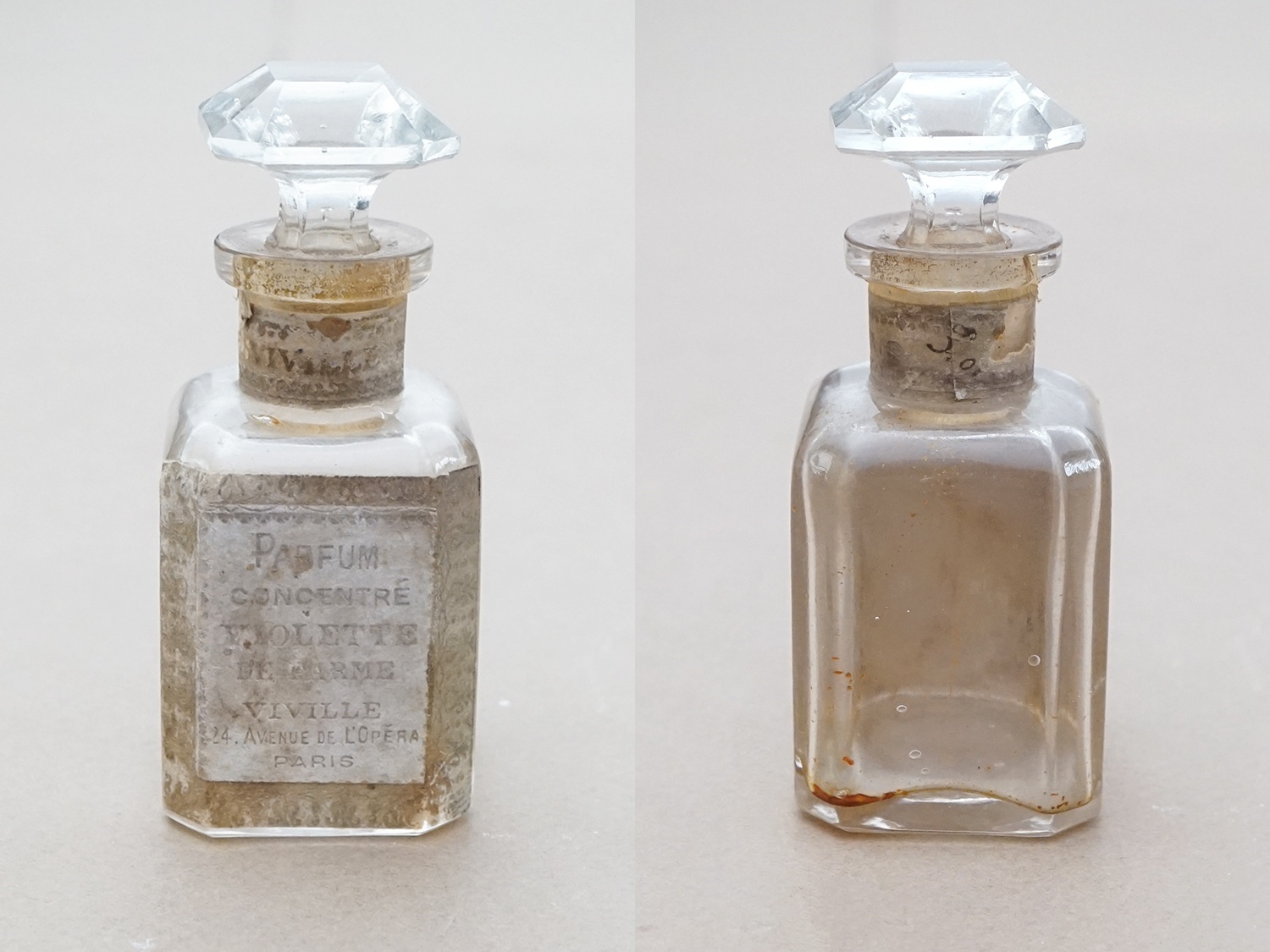 画像3: アンティーク 菫のパフュームボトル PARFUM CONSENTRE VIOLETTE  DE PARME  - VIVILLE PARIS -  (3)