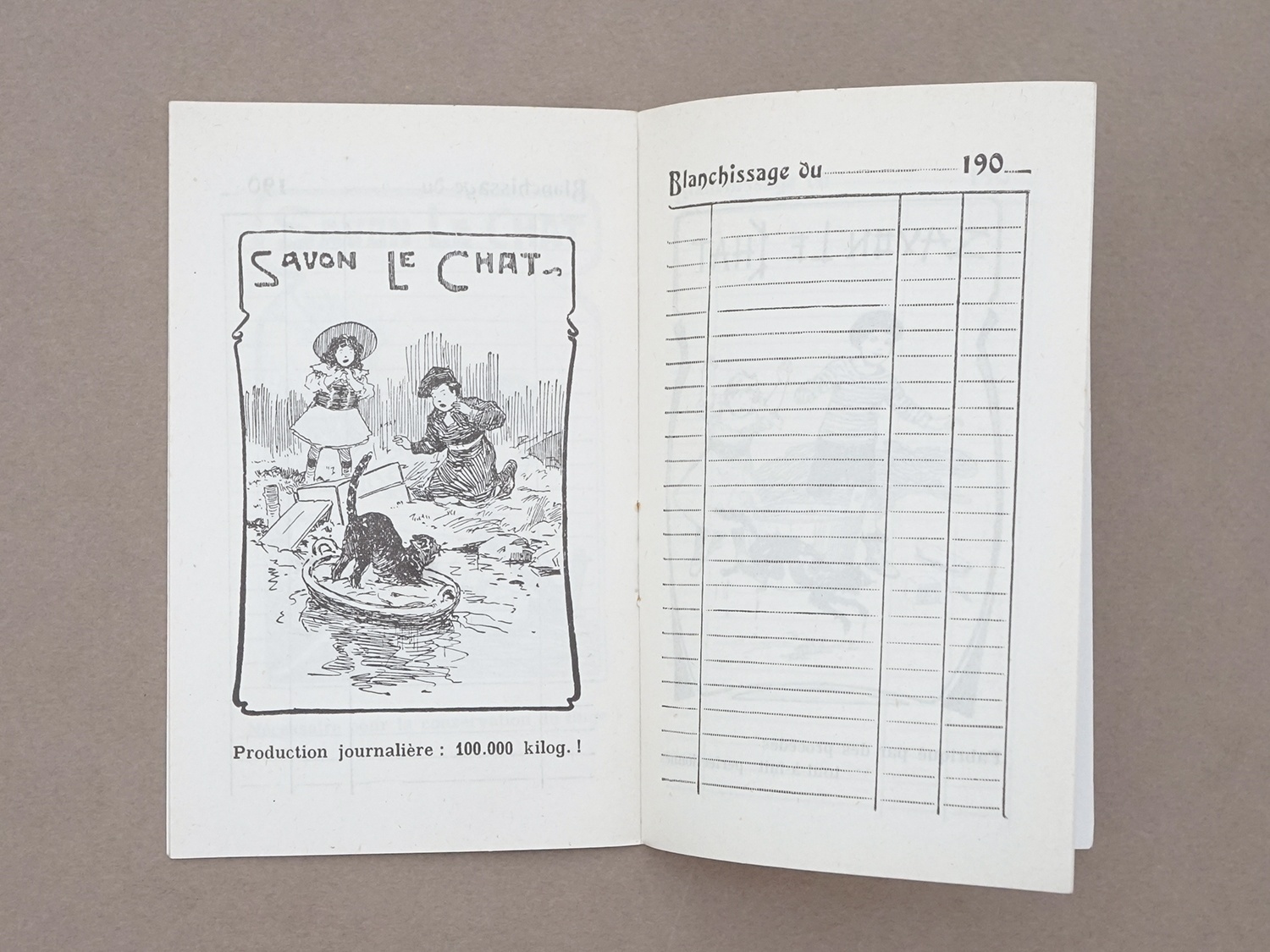 画像7: 1910年 アンティーク 猫のマークのサヴォネリー カレンダー付き手帳 SAVON LE CHAT - C.FERRIER&CIE.MARSEILLE - (7)