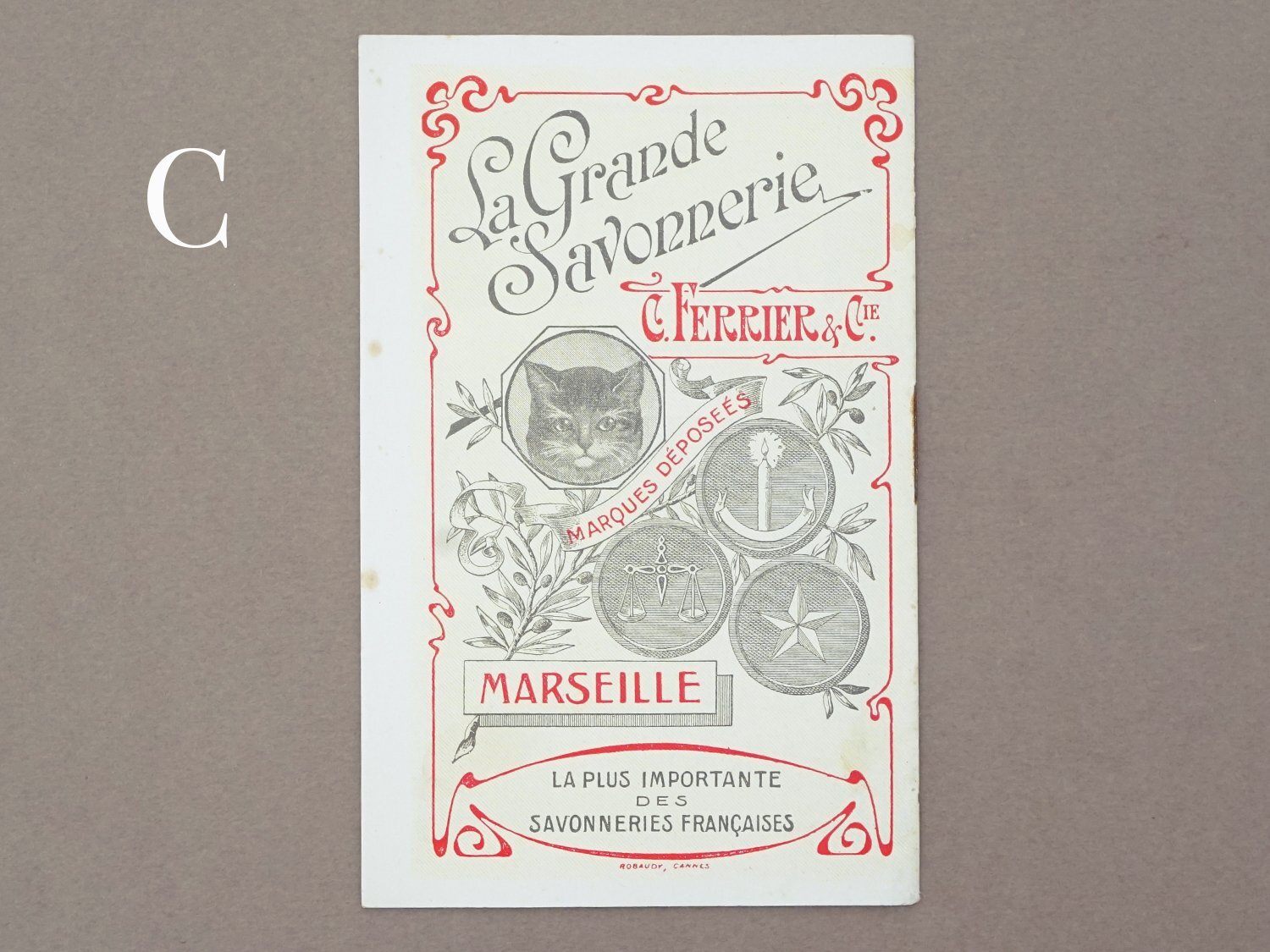 画像13: 1910年 アンティーク 猫のマークのサヴォネリー カレンダー付き手帳 SAVON LE CHAT - C.FERRIER&CIE.MARSEILLE - (13)
