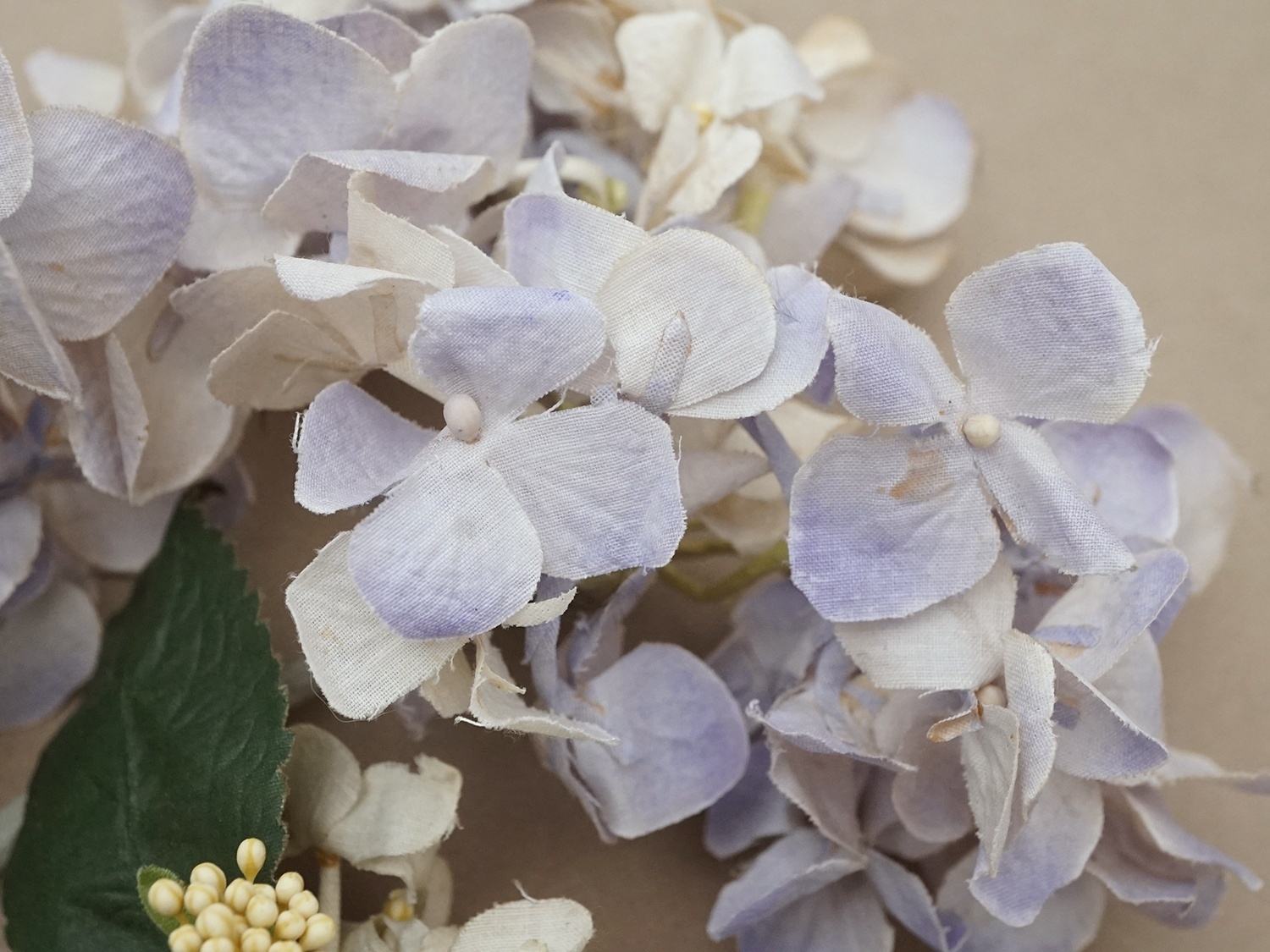 画像3: アンティーク 紫陽花の大きな布花 淡い青紫  (3)