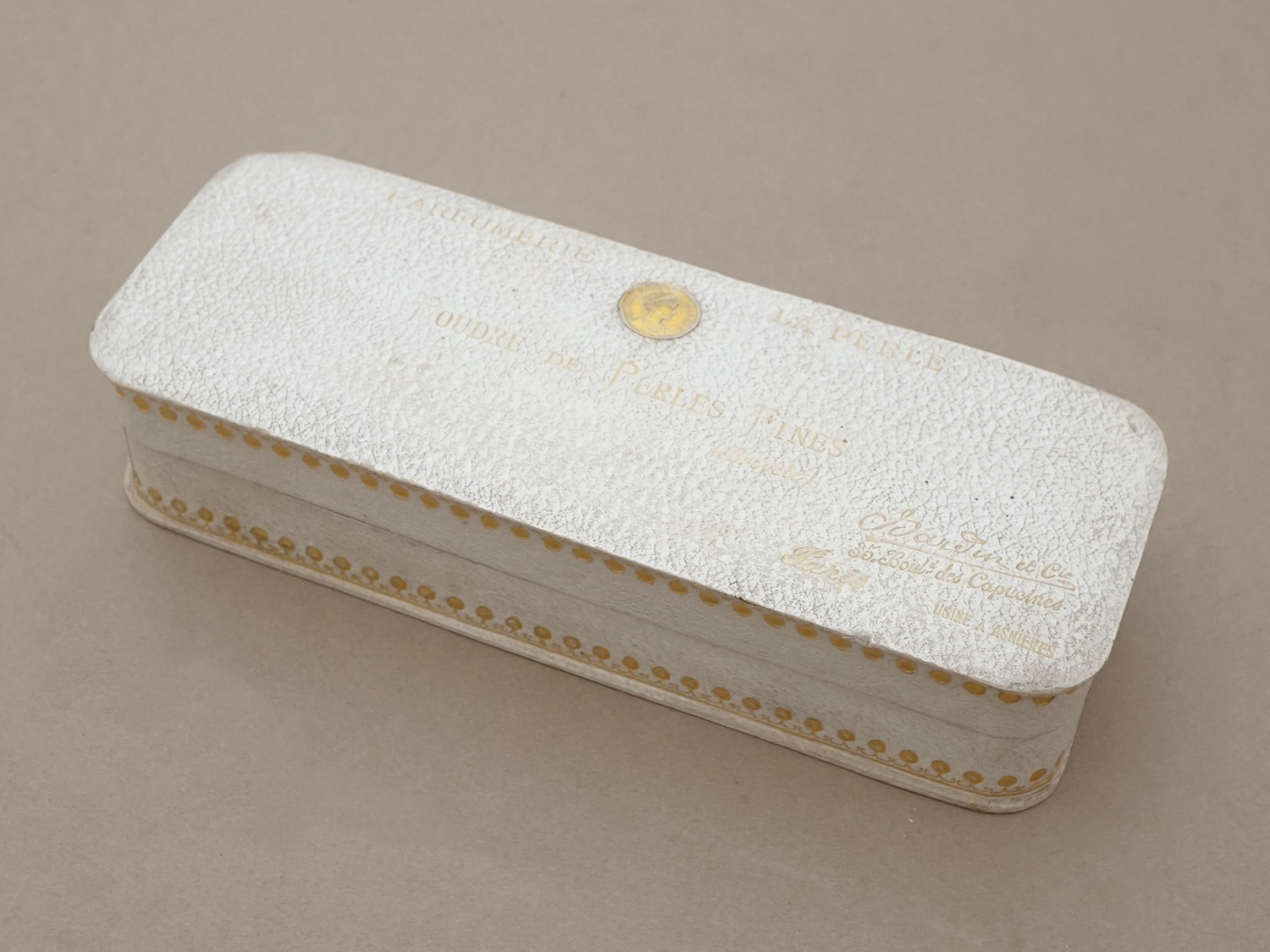 画像2: アンティーク パウダーボックス LA PERLES POUDRE DE PERLES FINES - BOURJOIS&CIE PARIS - (2)