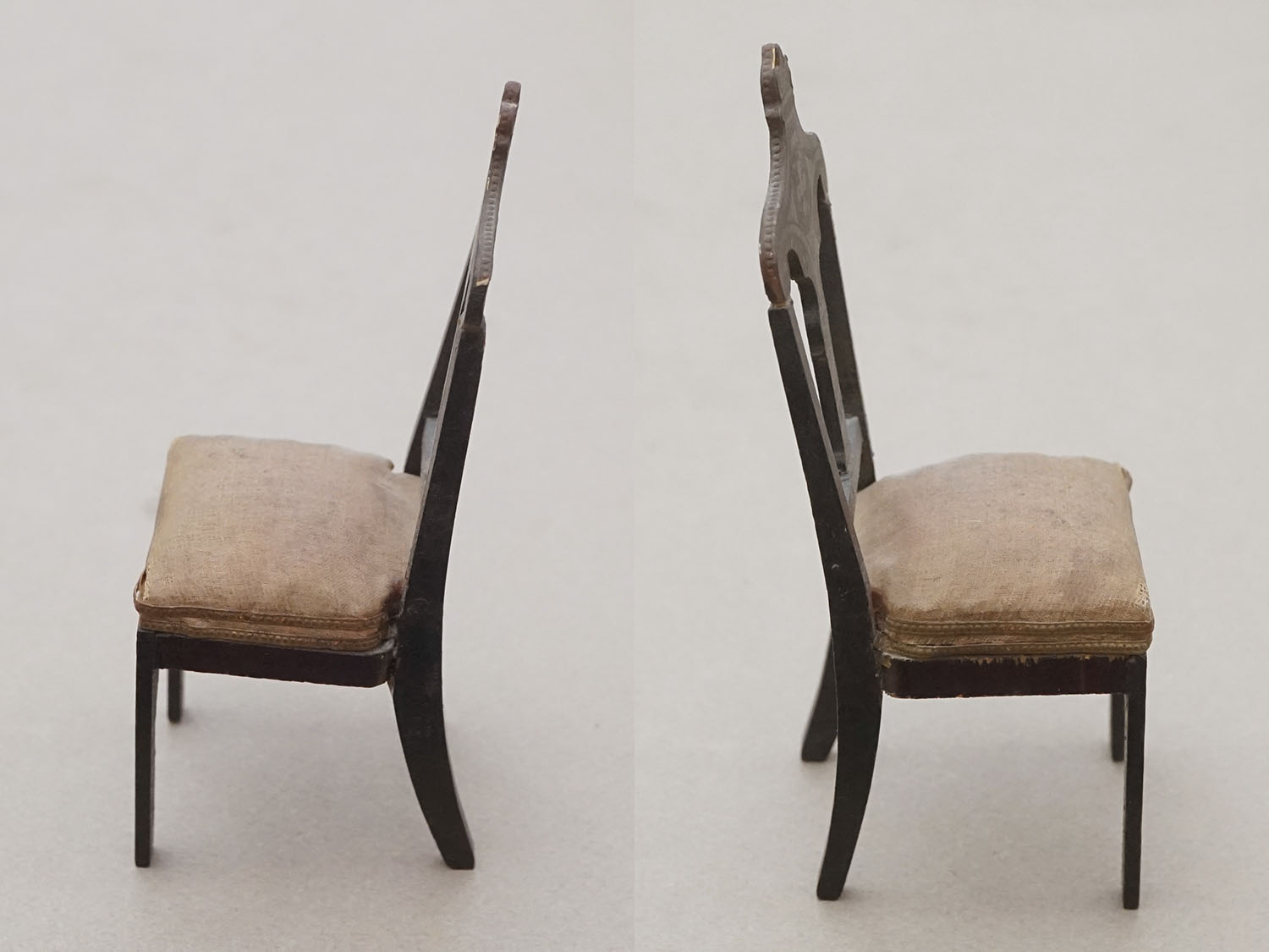 画像3: 19世紀 アンティーク ミニョネット用 チェア 十字架付き ドール用 家具 教会 (3)