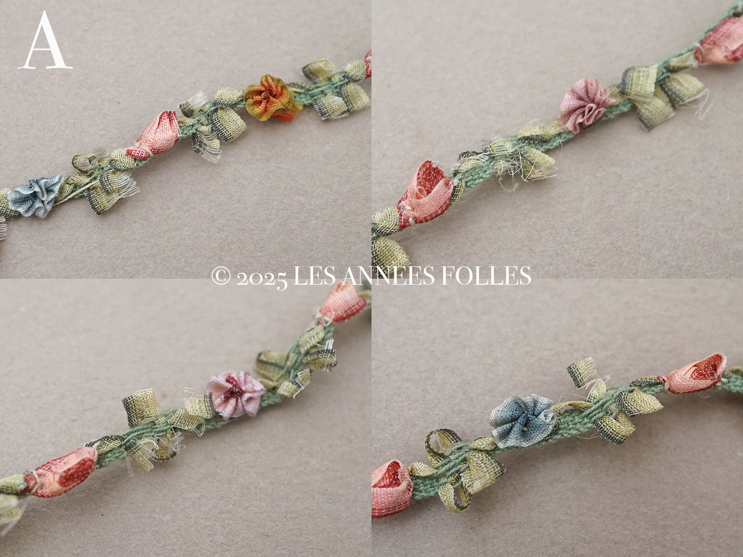 画像6: アンティーク シルク製 ロココトリム 7色 ロココリボン  (6)