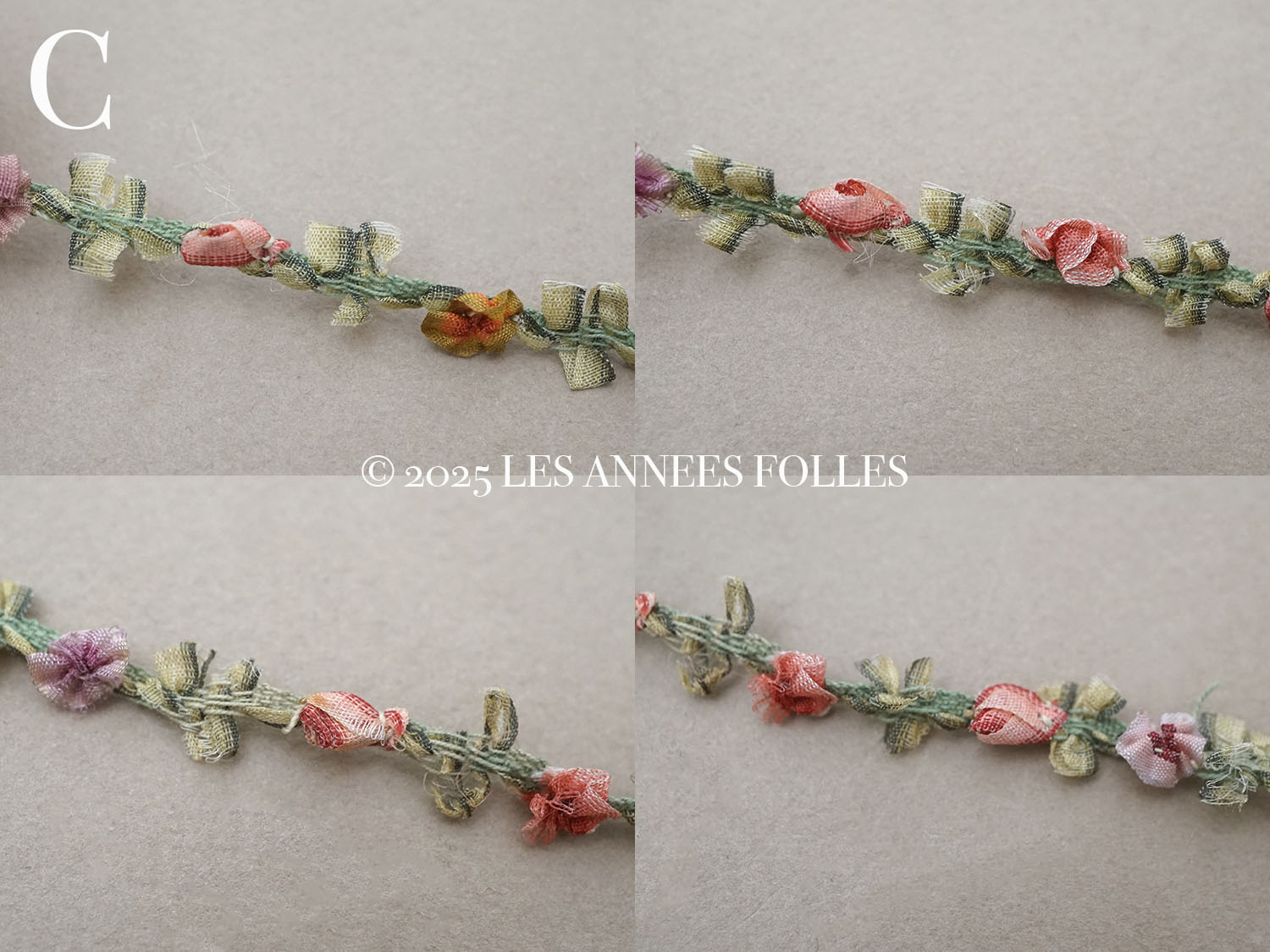 画像8: アンティーク シルク製 ロココトリム 7色 ロココリボン  (8)