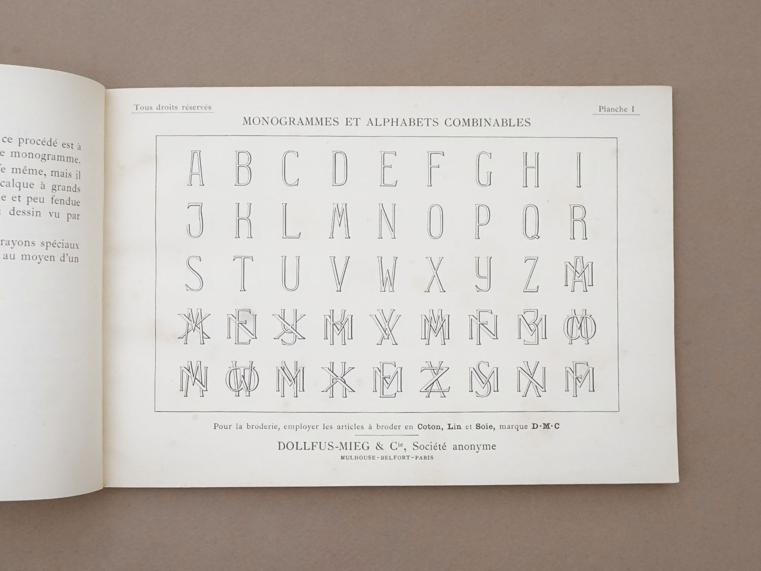 画像7: アンティーク DMC 刺繍図案帳 MONOGRAMMES ET ALPHABETS COMBINABLES - BIBLIOTHEQUE D.M.C - (7)