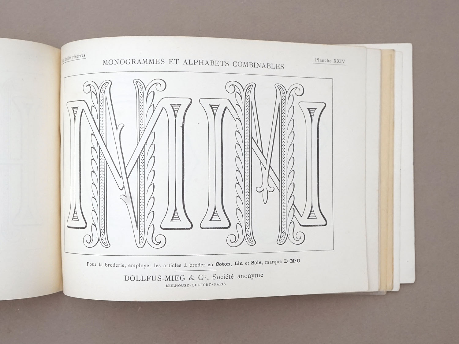 画像15: アンティーク DMC 刺繍図案帳 MONOGRAMMES ET ALPHABETS COMBINABLES - BIBLIOTHEQUE D.M.C - (15)