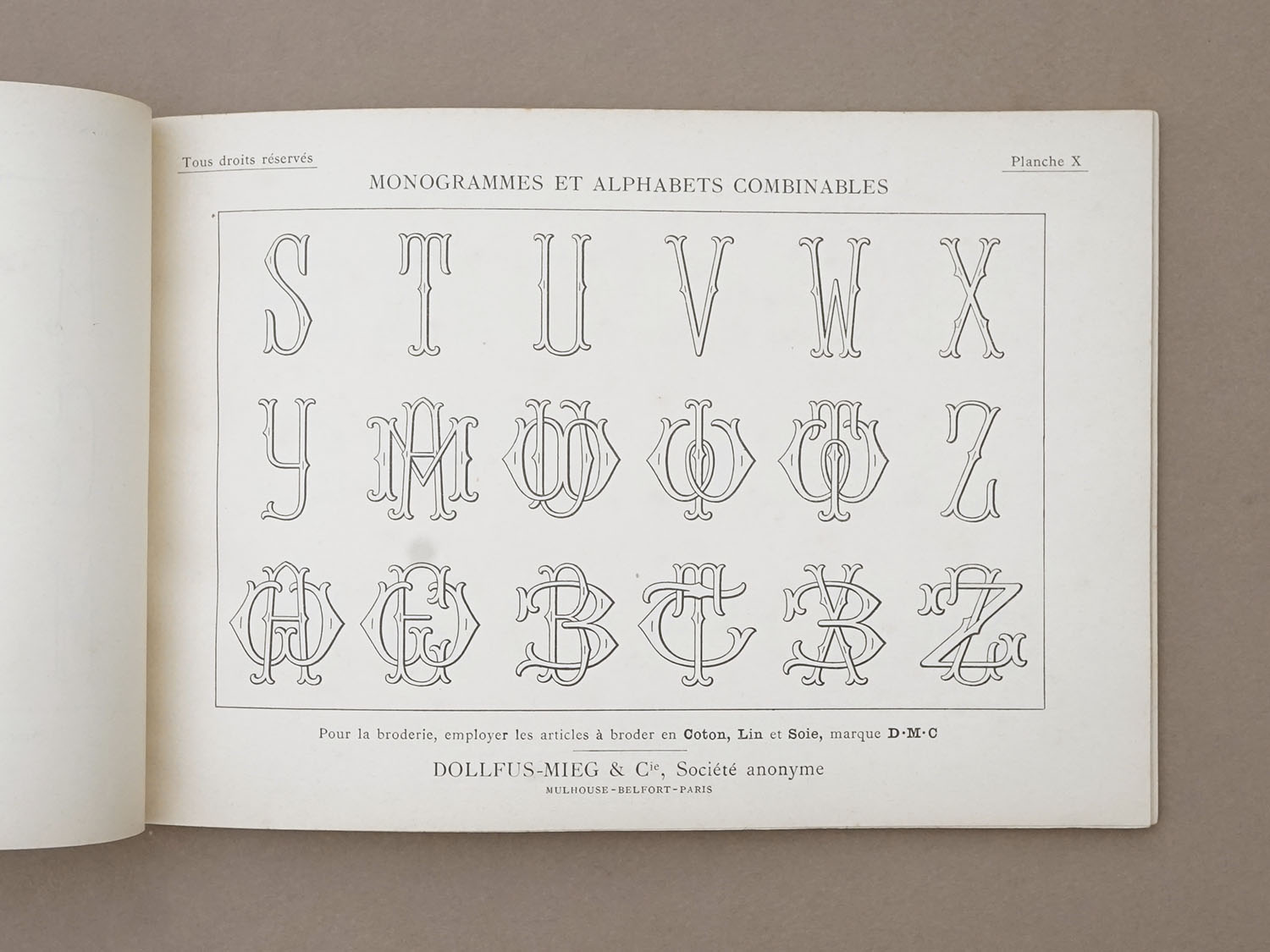 画像11: アンティーク DMC 刺繍図案帳 MONOGRAMMES ET ALPHABETS COMBINABLES - BIBLIOTHEQUE D.M.C - (11)