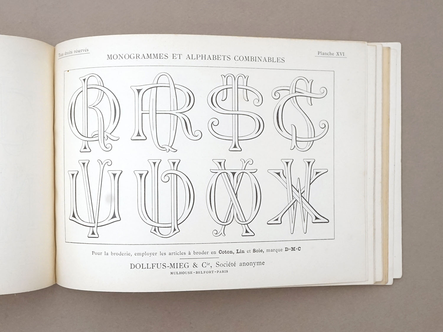 画像13: アンティーク DMC 刺繍図案帳 MONOGRAMMES ET ALPHABETS COMBINABLES - BIBLIOTHEQUE D.M.C - (13)