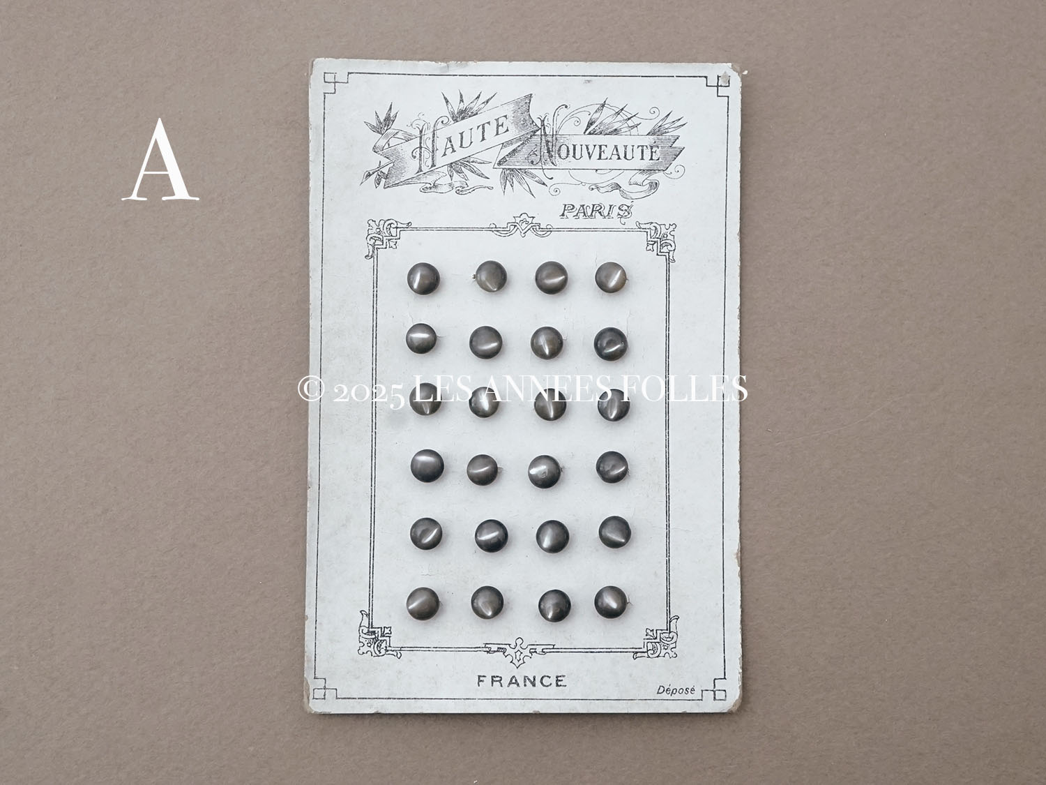 画像4: アンティーク マザーオブパール製 極小 ボタン 5mm 24ピース シェルボタン チャコールグレー (4)