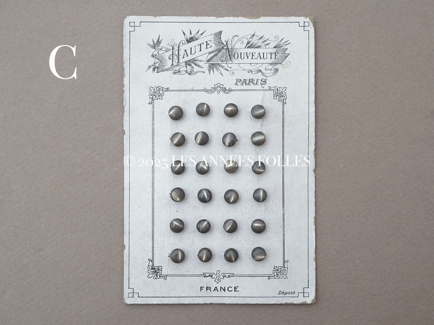 画像11: アンティーク マザーオブパール製 極小 ボタン 5mm 24ピース シェルボタン チャコールグレー (11)