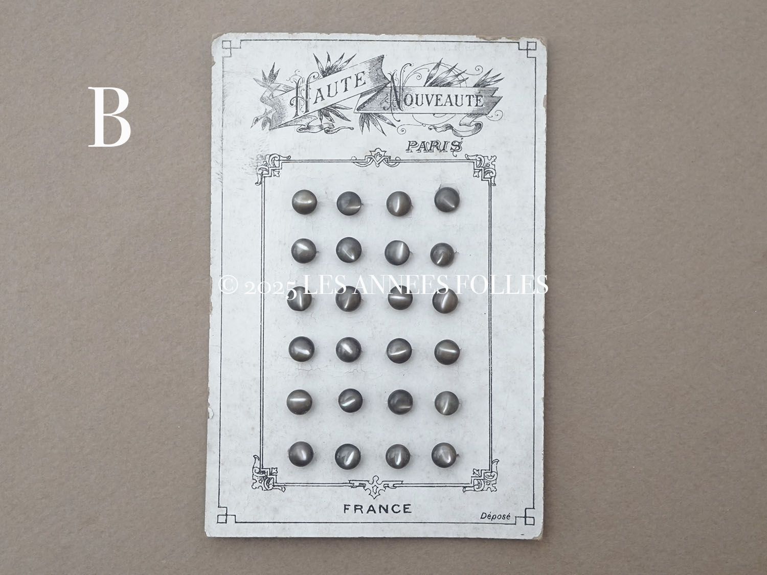 画像8: アンティーク マザーオブパール製 極小 ボタン 5mm 24ピース シェルボタン チャコールグレー (8)