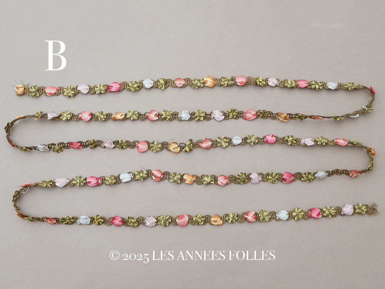 画像6: アンティーク 6色の大きな薔薇のロココトリム ロココリボン 1.2cm幅 (6)