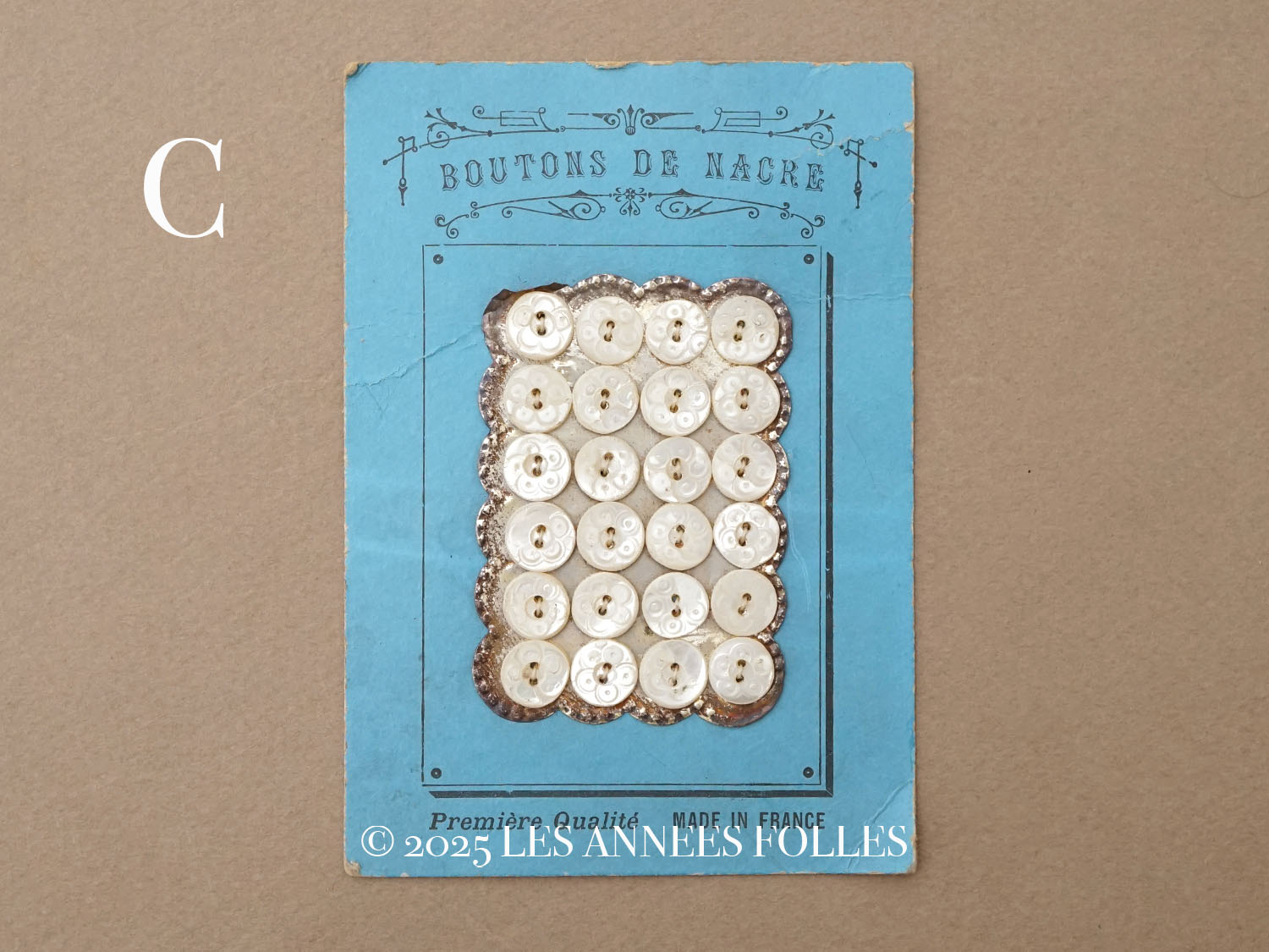 画像6: アンティーク 花模様 シェルボタン 8.5mm 24ピース  (6)