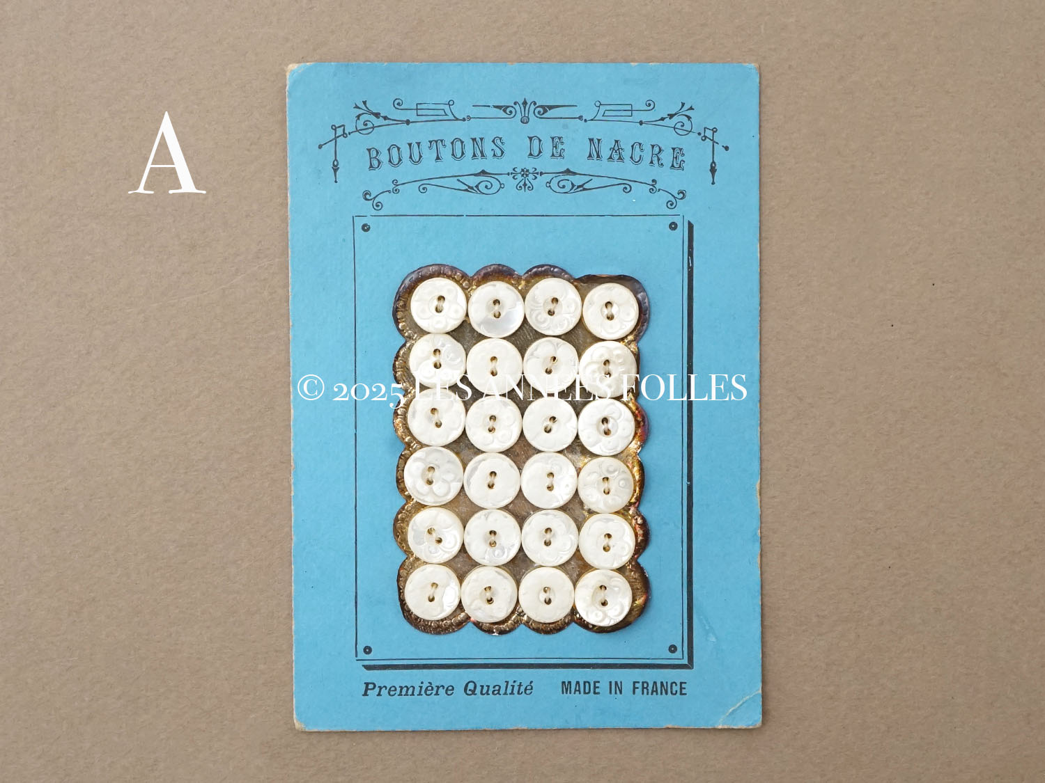 画像2: アンティーク 花模様 シェルボタン 8.5mm 24ピース  (2)