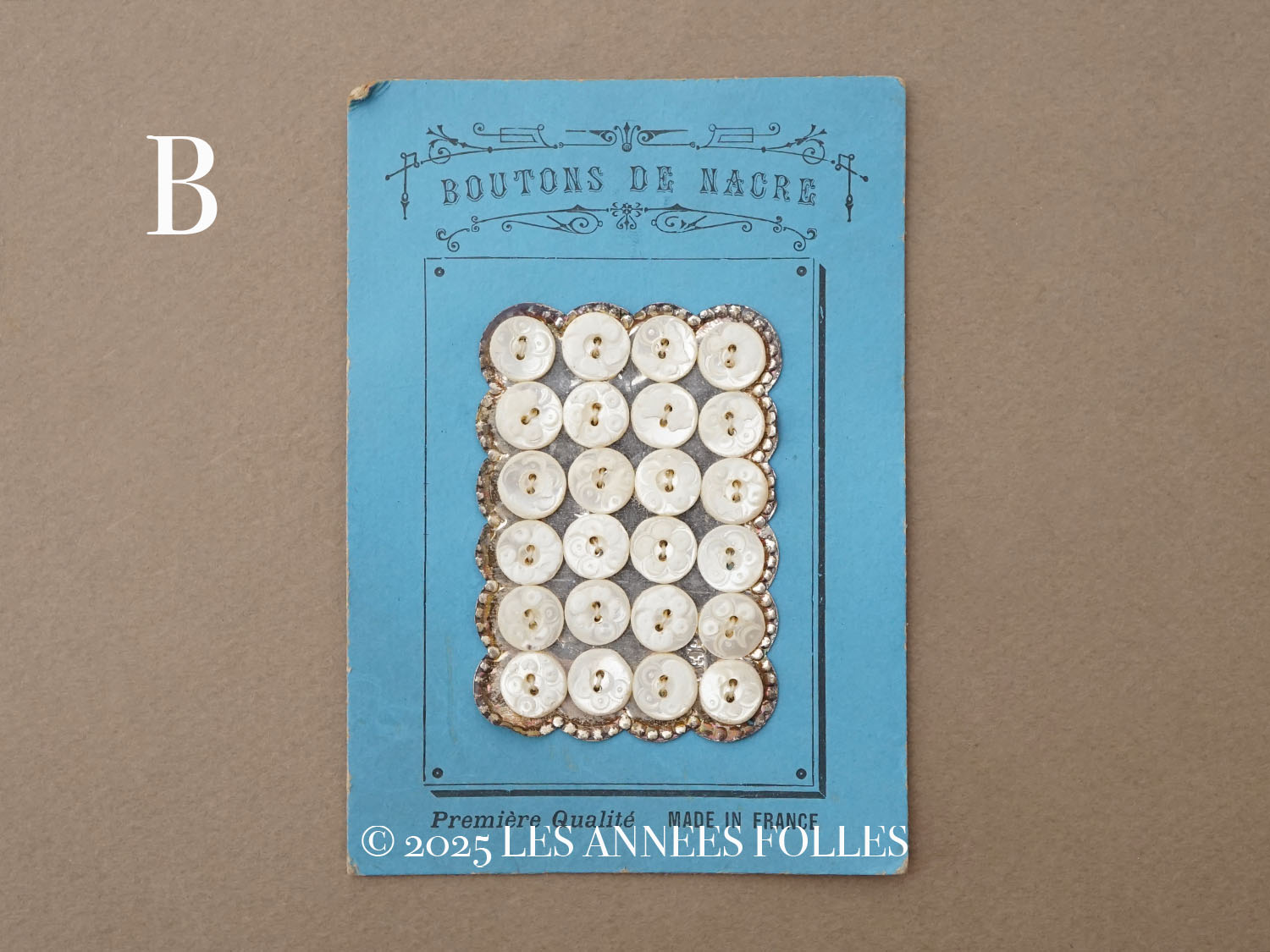 画像5: アンティーク 花模様 シェルボタン 8.5mm 24ピース  (5)