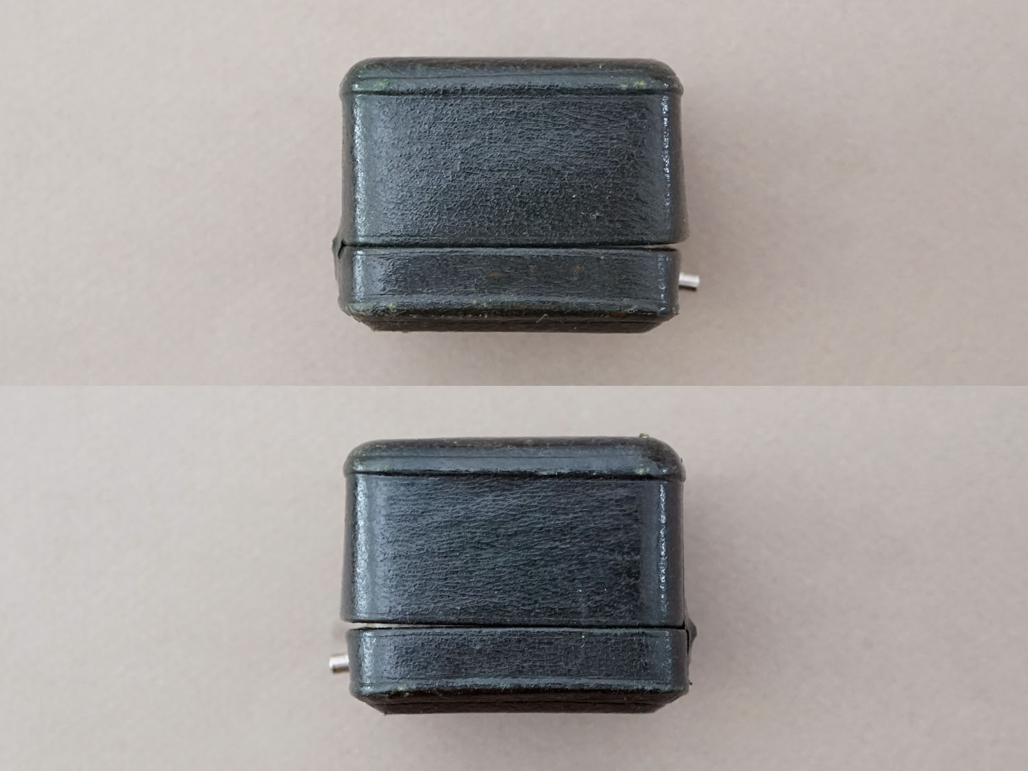 画像5: アンティーク 本革製 リングボックス 黒 ジュエリーボックス  (5)