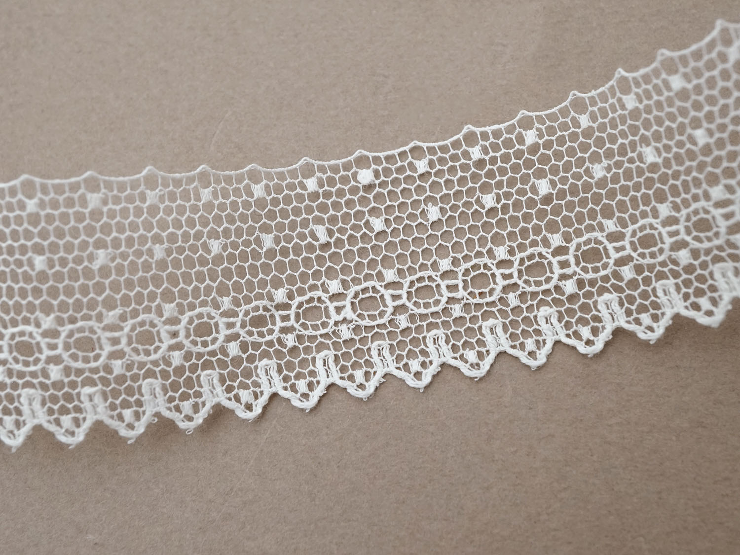 画像3: アンティーク ドット柄 スカラップ チュールレース 3cm幅 (3)