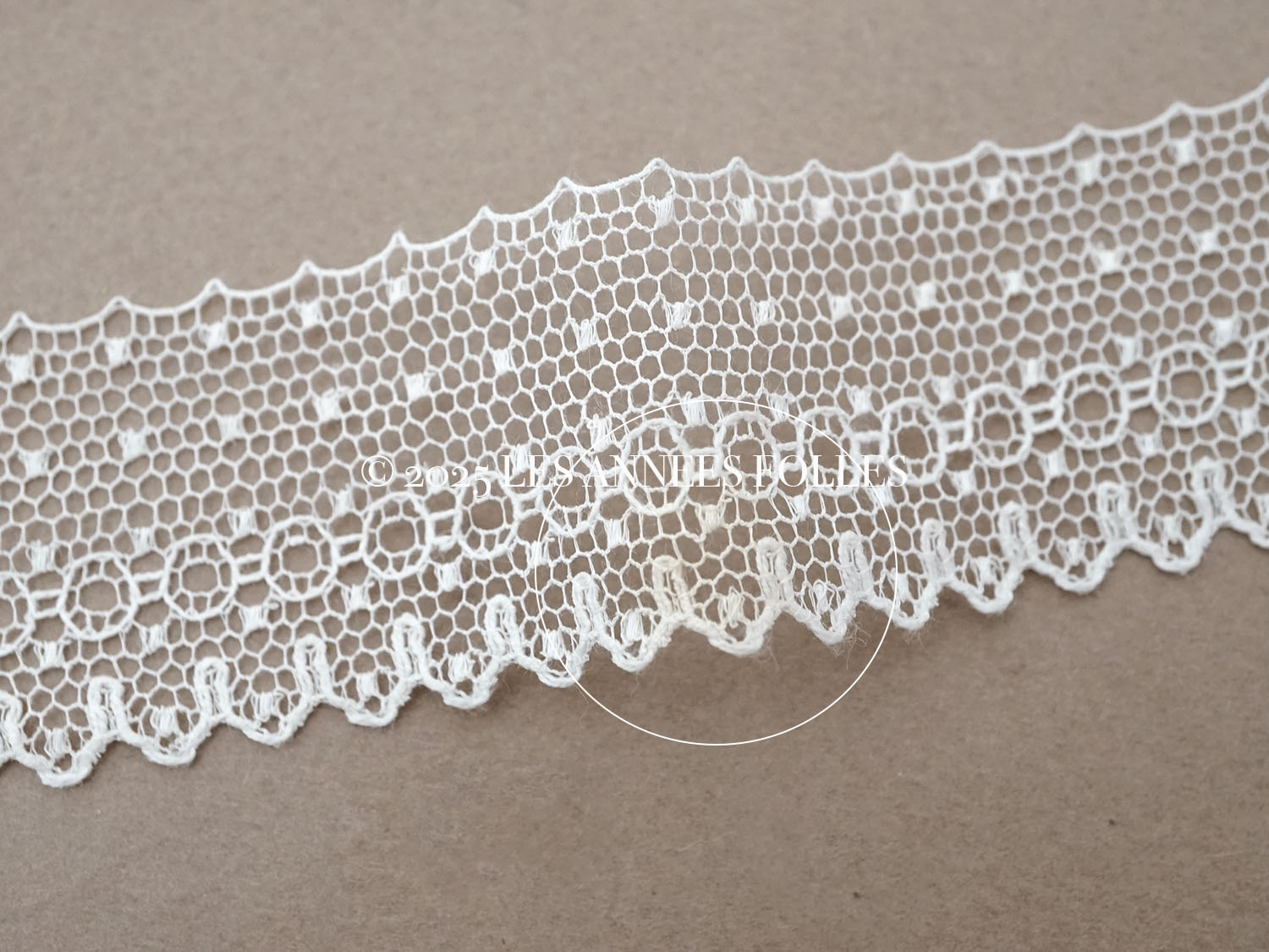 画像5: アンティーク ドット柄 スカラップ チュールレース 3cm幅 (5)